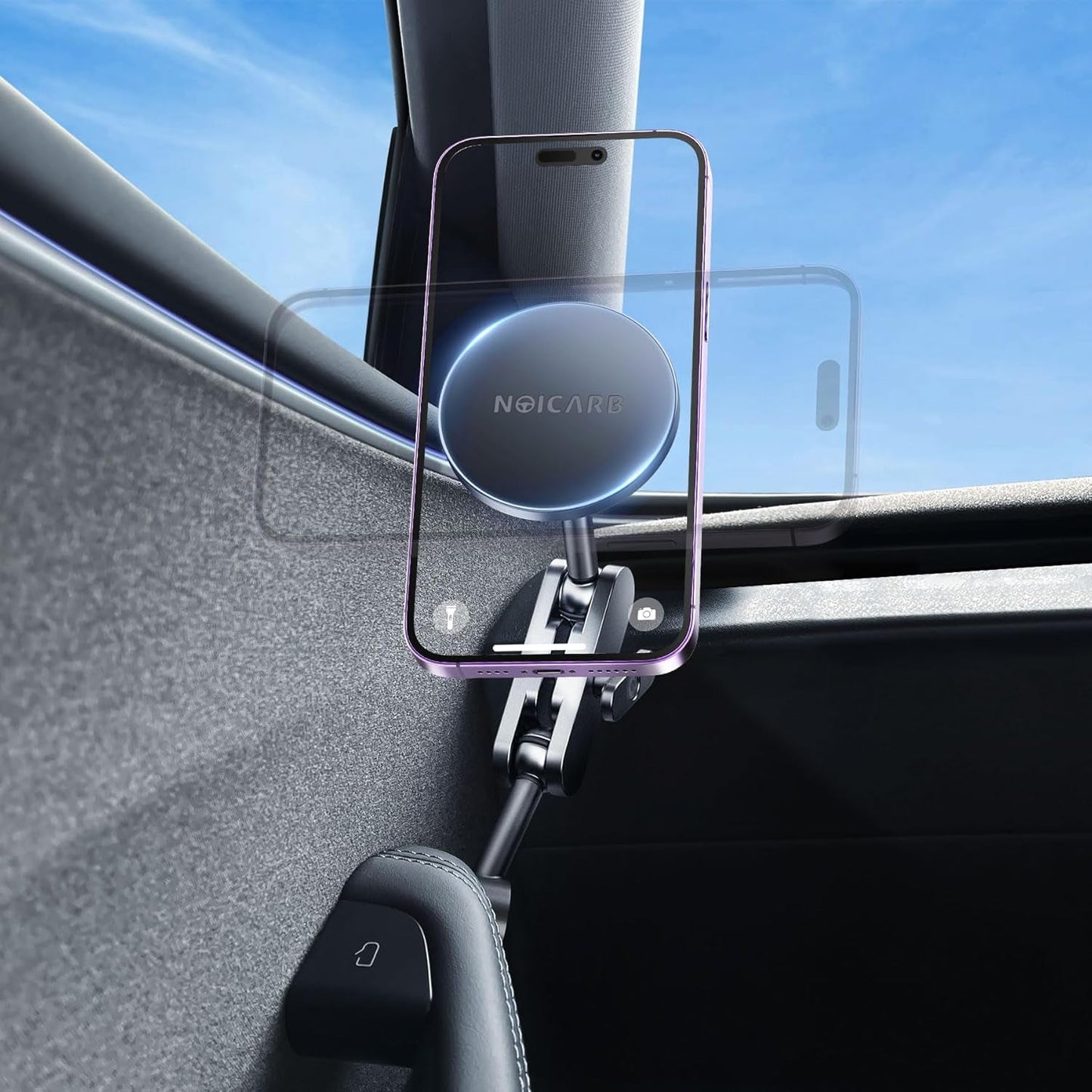 Mag-Safe Door-Install Phone Holder, Compatible with Model Y (2019-2024) & Model 3 (2017-2023), Magnetic Car Phone Mount for Iphone 16/15/14/13/12, Accessories for Tesla Model Y and Model 3