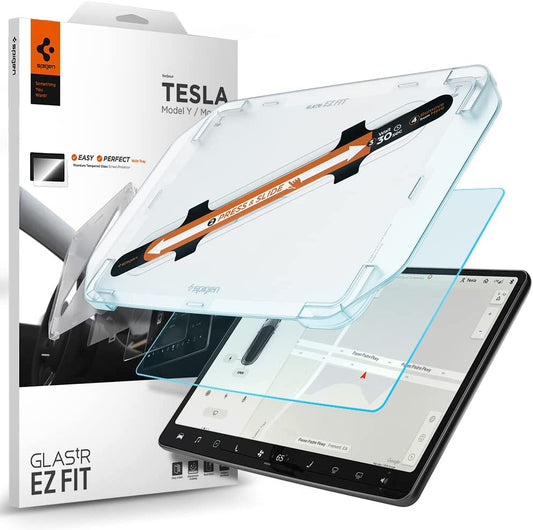 Tempered Glass Screen Protector [Glastr EZ FIT] Designed for Tesla Model 3 (2023-2017), Tesla Model Y (2024-2020) 15 Inch Dashboard Touchscreen - Matte/Anti Fingerprint