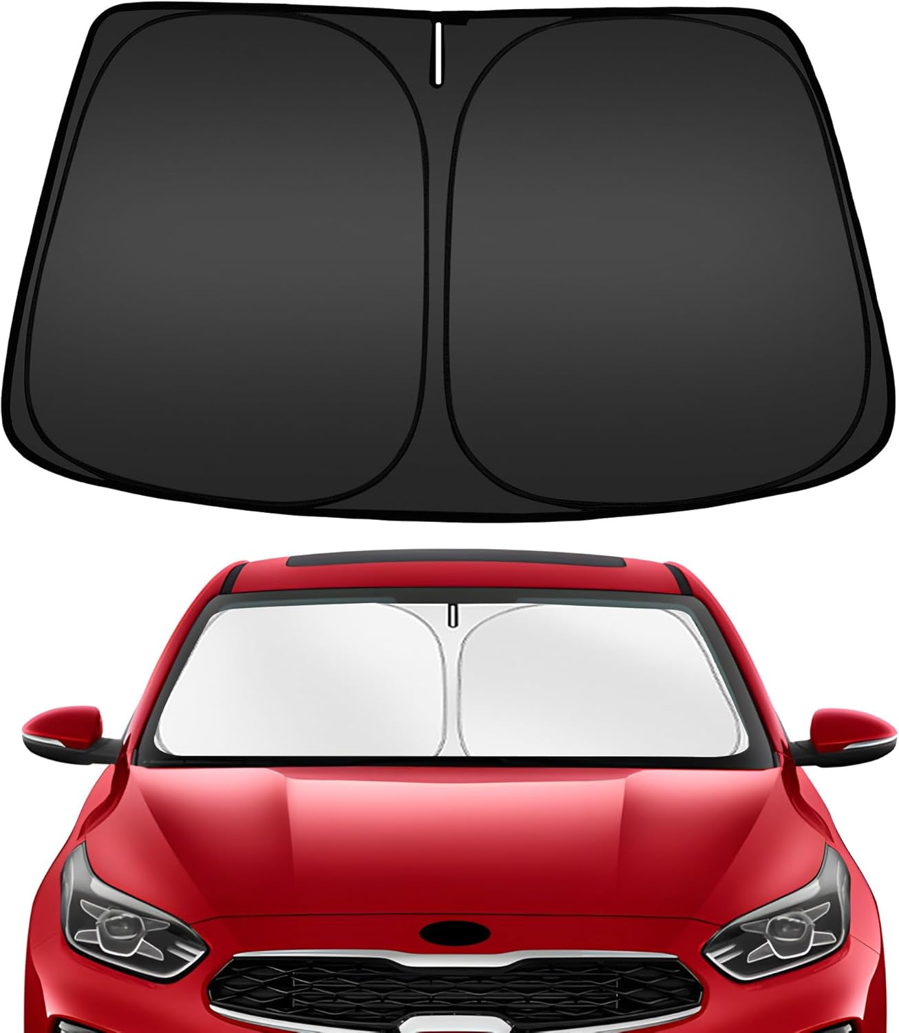 Windshield Sun Shade for Kia EV6 2022-2025, Custom Fit Foldable Front Window Sunshade Sun Visor Protector, Block UV Rays Keep Your Car Cooler