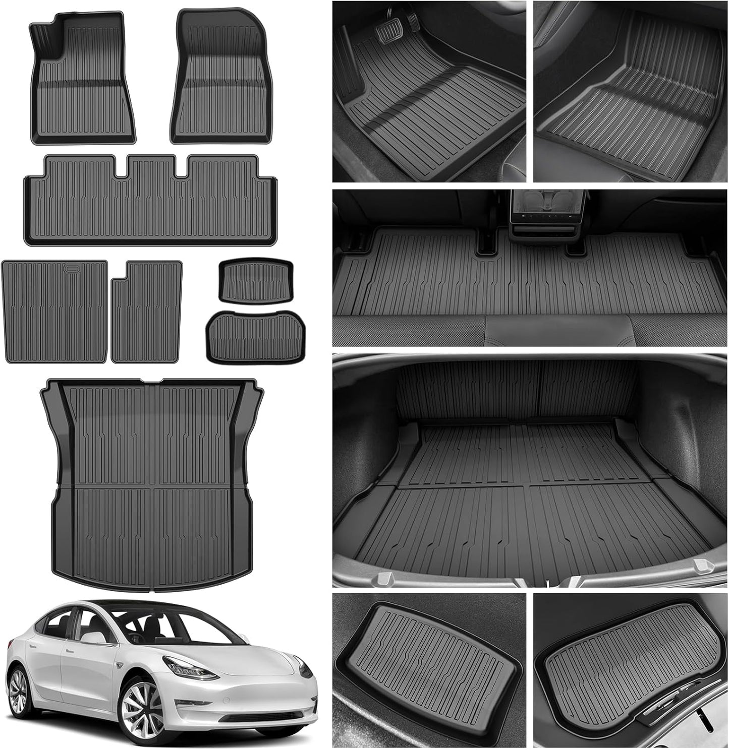 Floor Mats for 2022-2025 Hyundai Ioniq 5 Limited Only (With Sliding Console) Accessories Liner Set TPE 3D Car Mats All-Weather Custom Fit Floor Liners