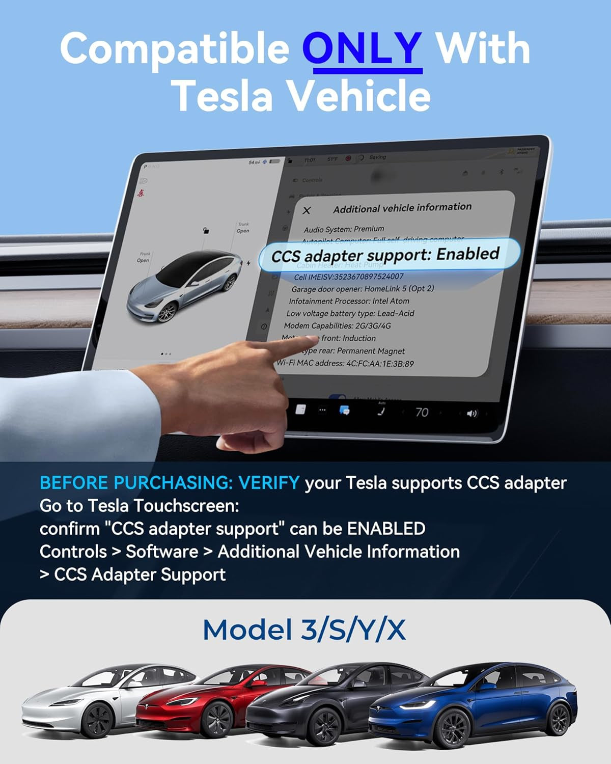 Upgraded 2In1 CCS & J1772 to Tesla Adapter, 250KW Superfast CCS1 to Tesla Charging Adapter, Fit for Tesla Model Y, 3, S, X, Compatible with Level 1 2 3 Charging Stations with CCS1& J1772 Plug