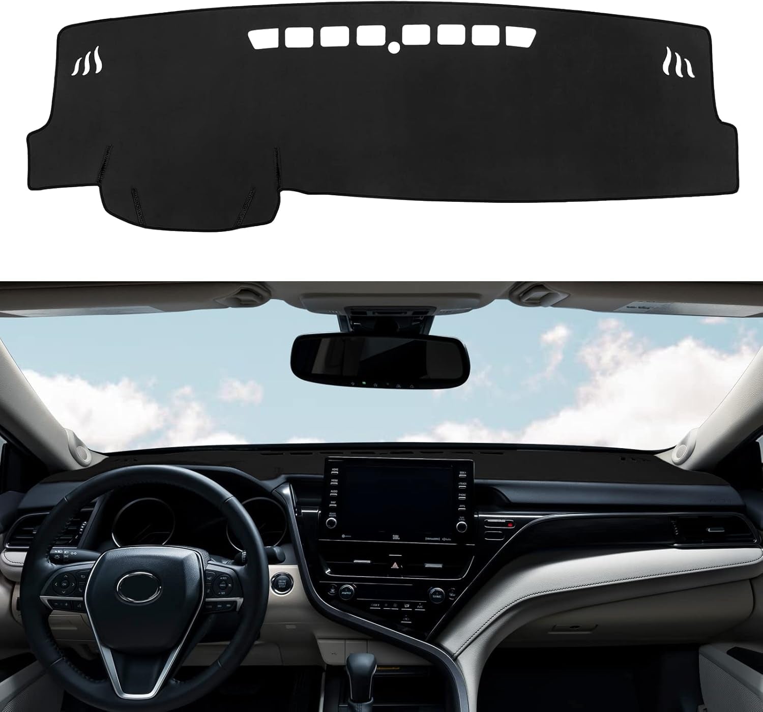 Dashboard Cover Mat Custom Fit for 2021-2024 Ford Mustang Mach-E Dash Cover Nonslip Dash Mat Protector Sunshade No Glare Black