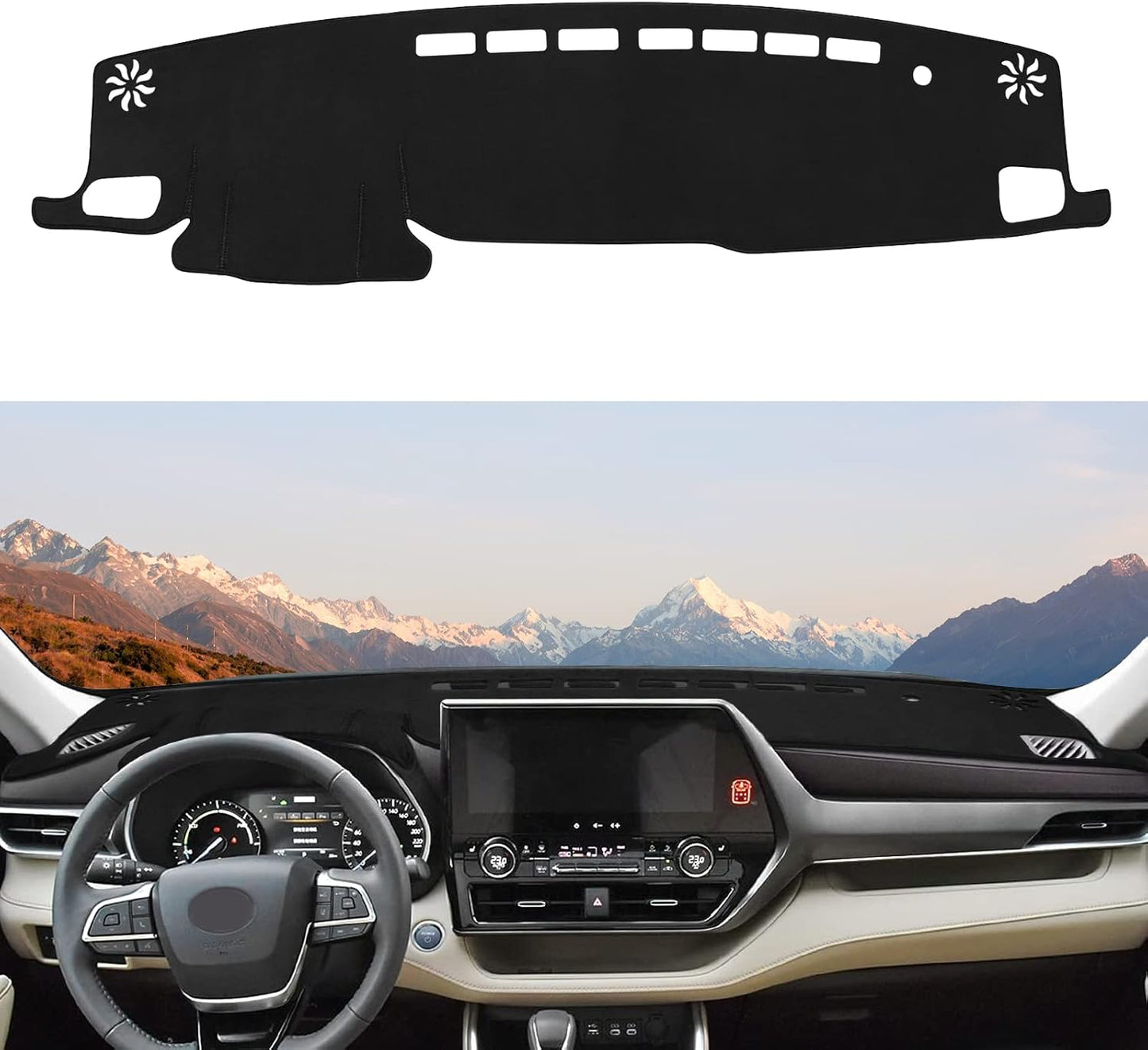 Dashboard Cover Mat Custom Fit for 2021-2024 Ford Mustang Mach-E Dash Cover Nonslip Dash Mat Protector Sunshade No Glare Black