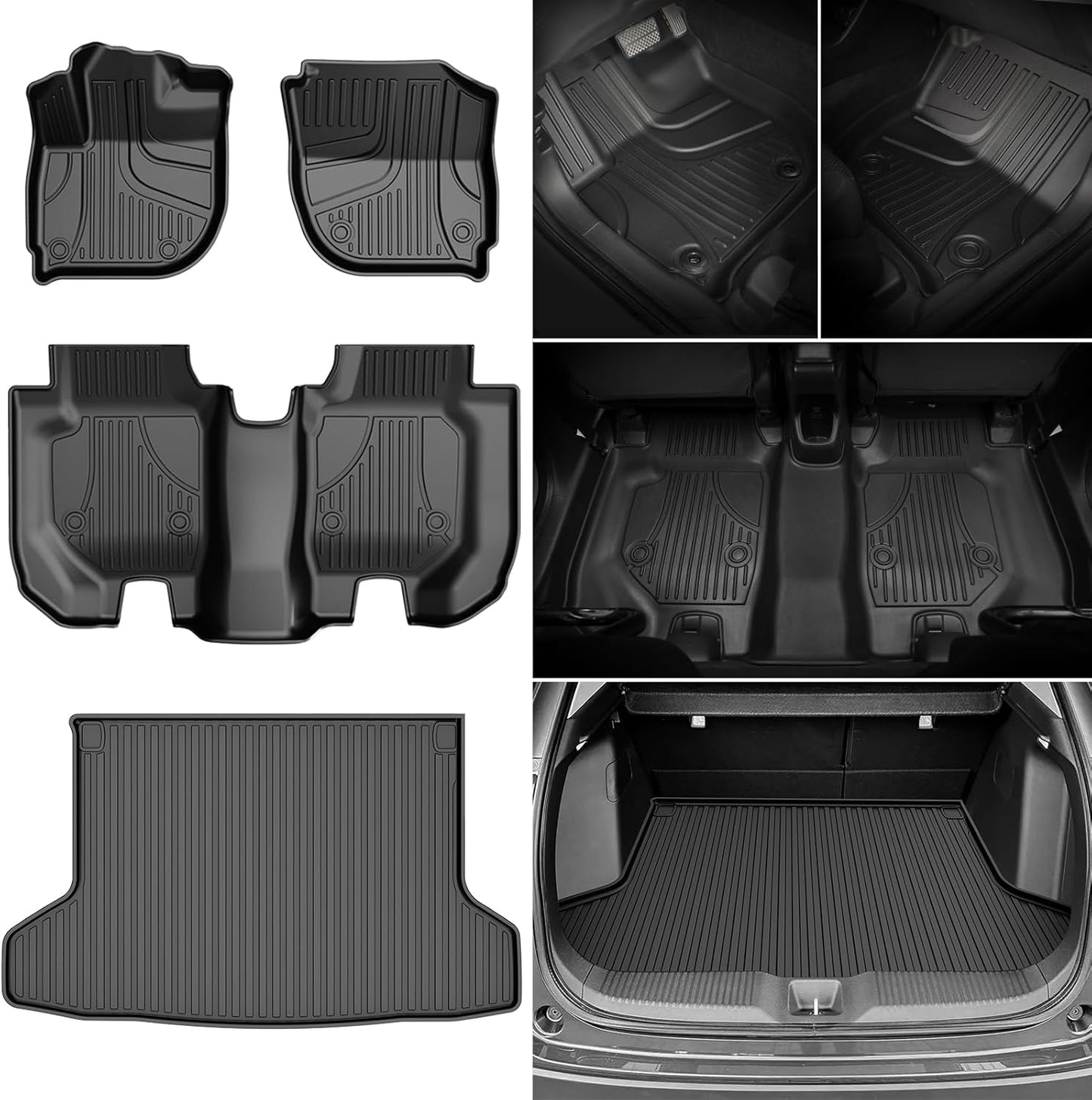 Cargo Liner & Backrest Mat Fit for Honda Prologue 2024 2025: Cargo Mat with Backrest Mat behind 2Nd Row Back Seat Protector - All Weather Protection Trunk Mat with Back Seat Cover Prologue Accessories