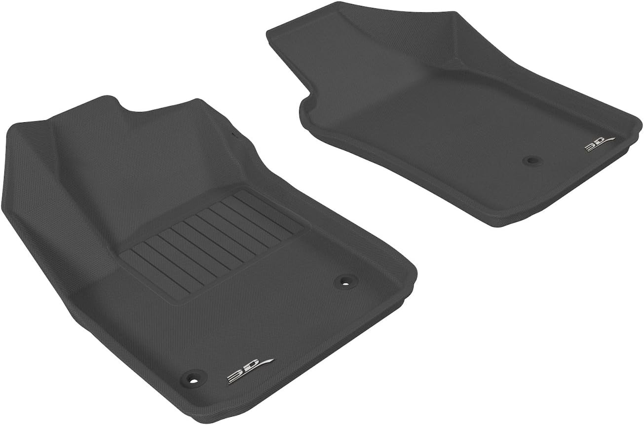 Custom Fit Kagu Floor Mat (Black) Compatible with Fiat 500/500E/Abarth 2012-2019 - Front Row