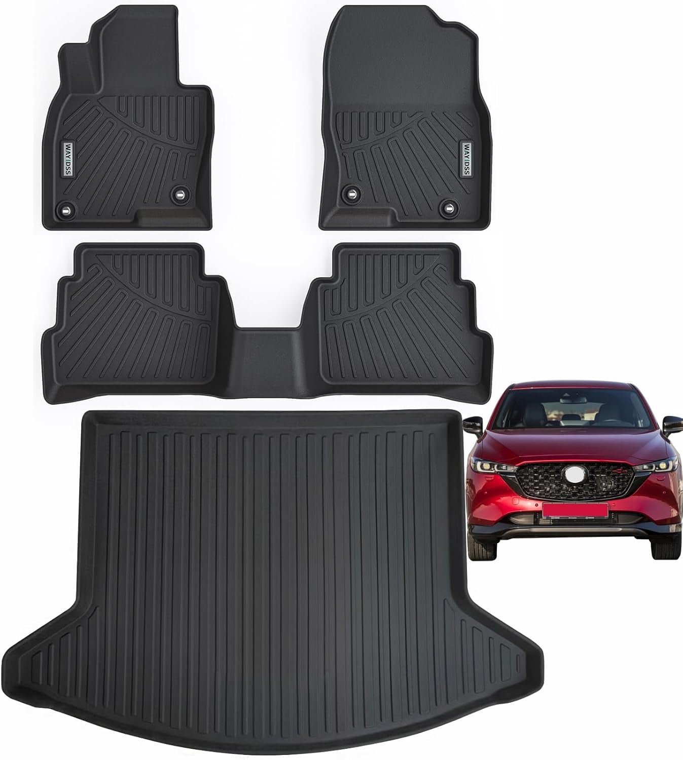 Floor Mats & Cargo Liners for 2024 Honda Prologue,Tpe All Weather Protection 1St & 2Nd Row Car Floor Liners with Trunk Mat Accessories for Honda Prologue-Black