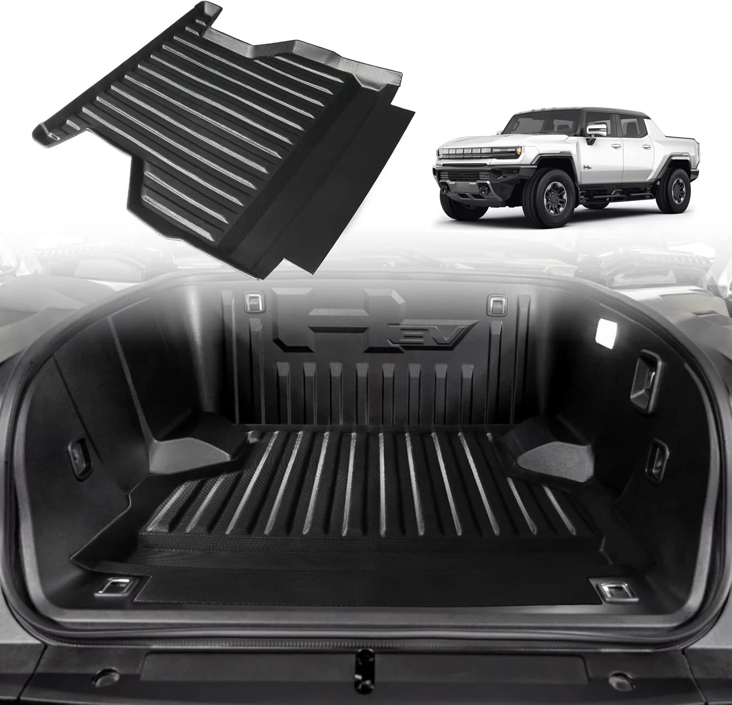 Front Trunk Frunk Mat Compatible with 2023 2024 Hummer EV Accessories Frunk All-Weather TPE Material Rubber 3D Cargo Liner Protection