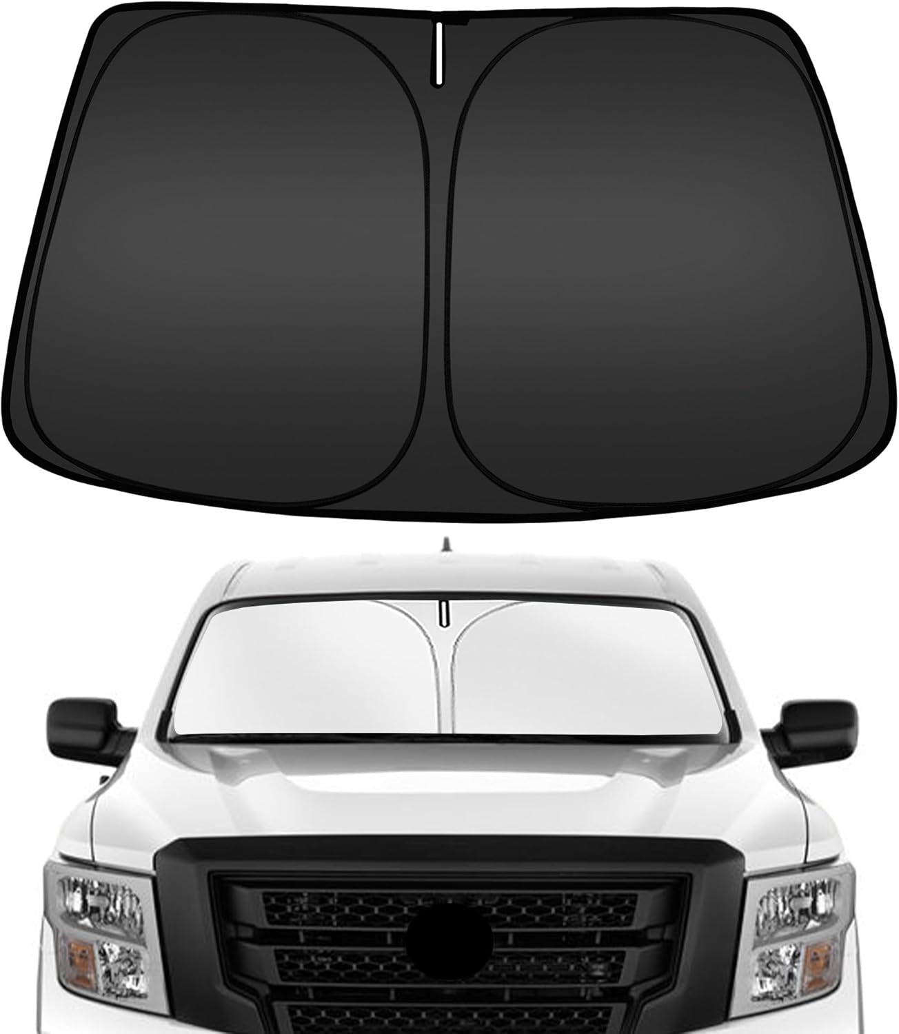 Windshield Sun Shade for Chevrolet Chevy Silverado EV 2024-2025, Custom Fit Foldable Front Window Sunshade Sun Visor Protector, Block UV Rays Keep Your Car Cooler