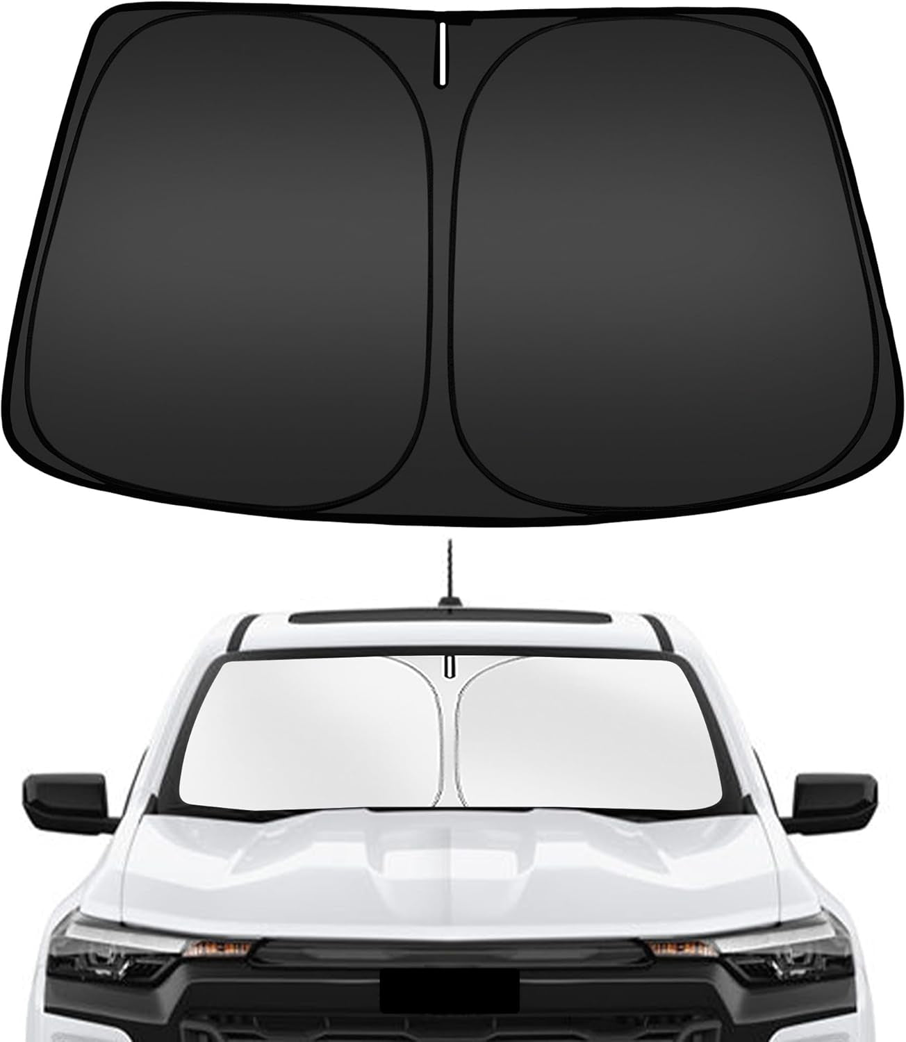 Windshield Sun Shade for Chevrolet Chevy Silverado EV 2024-2025, Custom Fit Foldable Front Window Sunshade Sun Visor Protector, Block UV Rays Keep Your Car Cooler