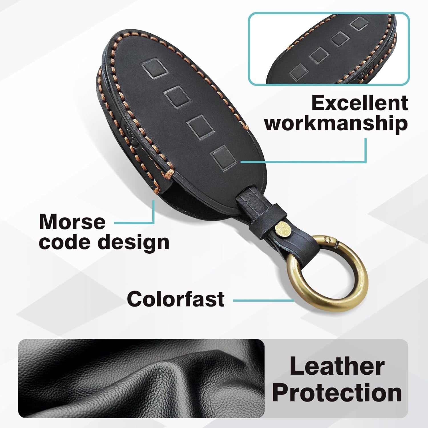 Compatible with Hyundai Ioniq 6 /Azera Grandeurgn7 /Kona/Kona EV Key Fob Cover Accessories Leather Shells Protector Remote Key Case 2023 2024 Accessories (5 Button)