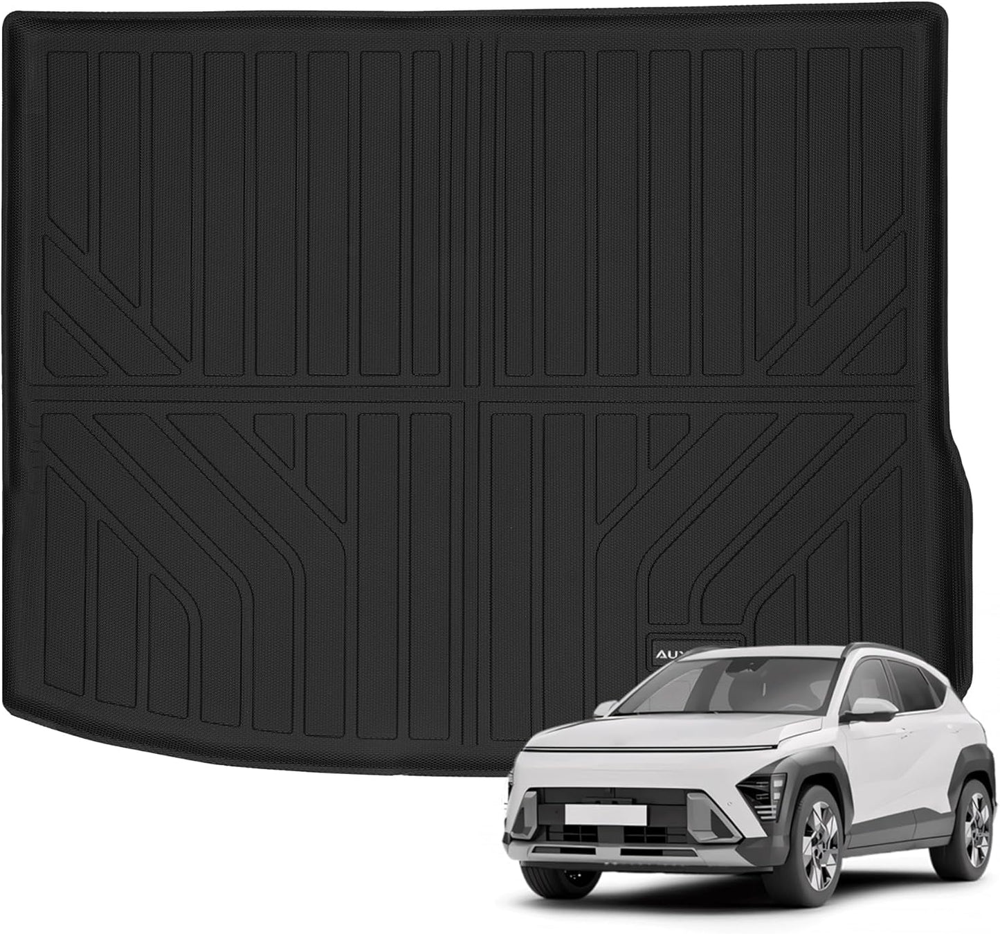 All Weather Floor Mats Fit for Hyundai Kona Electric(Ev) 2024 2025 TPE Rubber Liners Kona 2024 2025 Accessories Set All Season Guard Odorless Anti-Slip Floor Mats Black