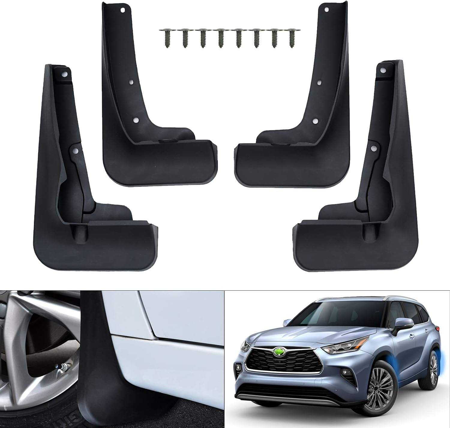 Mud Flaps Splash Guards for 2023 2024 2025 Bz4X /Subaru Solterra Accessories Mudflap Fender Flares Front and Rear Mud Guard Set 4PCS