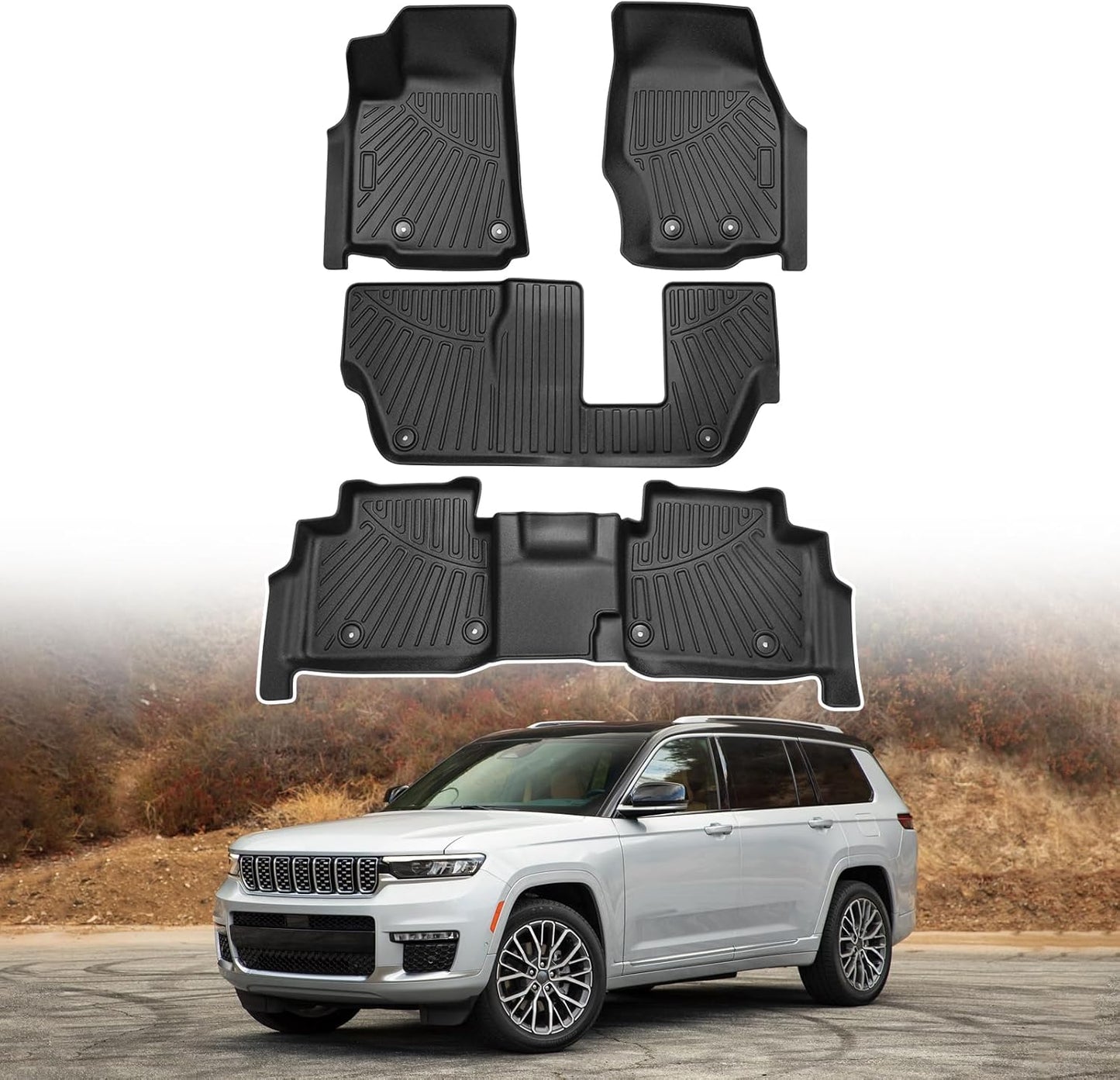 Floor Mats for 2022-2025 Hyundai Ioniq 5 Limited Only (With Sliding Console) Accessories Liner Set TPE 3D Car Mats All-Weather Custom Fit Floor Liners