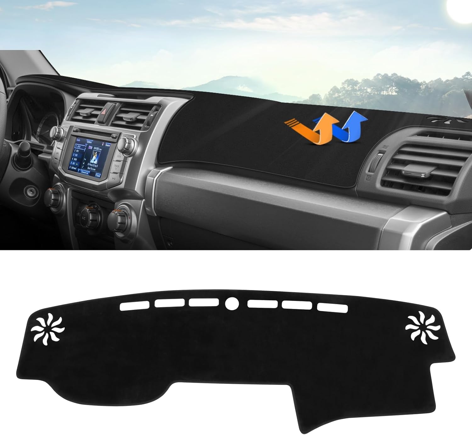 Dashboard Cover Mat for Toyota Bz4X /Subaru Solterra 2023 2024 2025 Accessories Dash Cover Upgrade Velvet Dash Mat Sunshade Glare UV Rays Protector