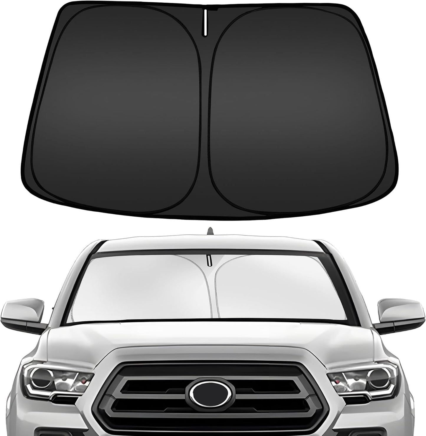 Windshield Sun Shade for Chevrolet Chevy Silverado EV 2024-2025, Custom Fit Foldable Front Window Sunshade Sun Visor Protector, Block UV Rays Keep Your Car Cooler