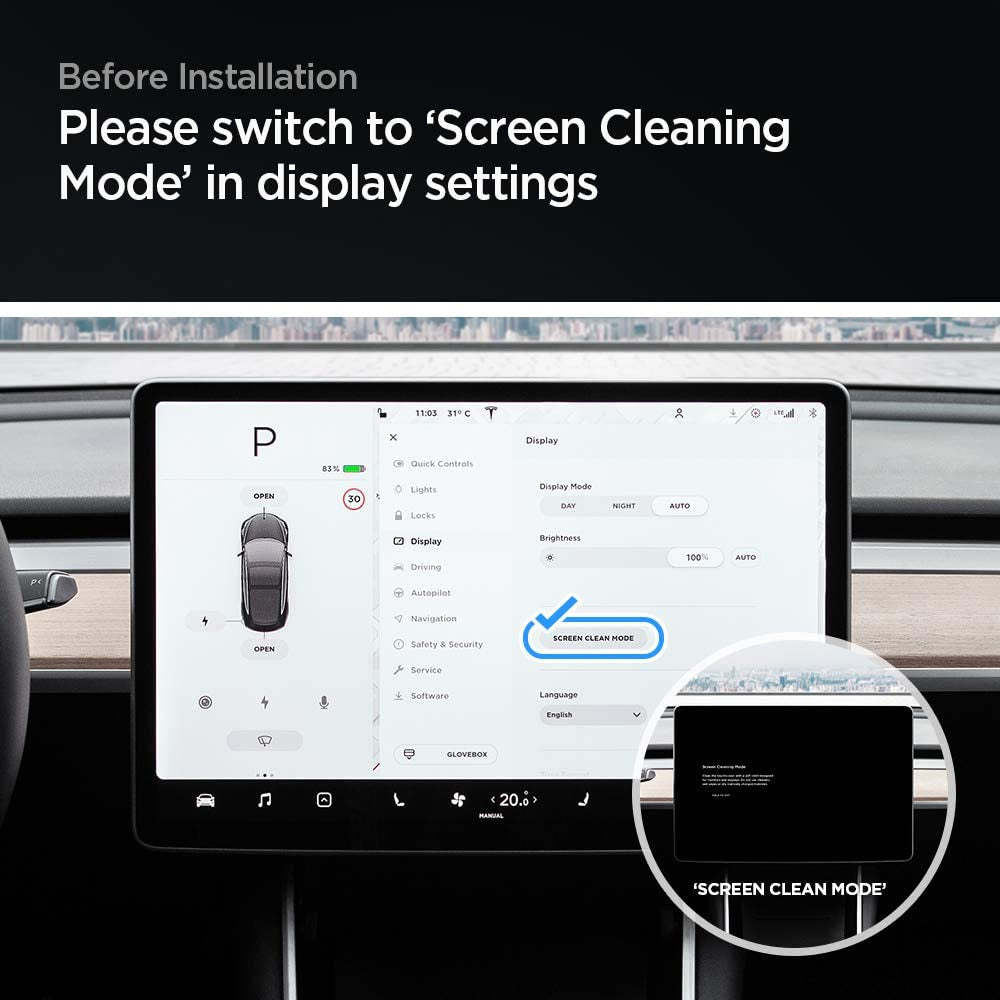 Tempered Glass Screen Protector [Glastr EZ FIT] Designed for Tesla Model 3 (2023-2017), Tesla Model Y (2024-2020) 15 Inch Dashboard Touchscreen - Matte/Anti Fingerprint