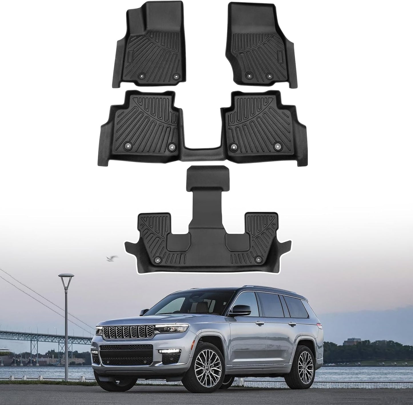 Floor Mats for 2022-2025 Hyundai Ioniq 5 Limited Only (With Sliding Console) Accessories Liner Set TPE 3D Car Mats All-Weather Custom Fit Floor Liners