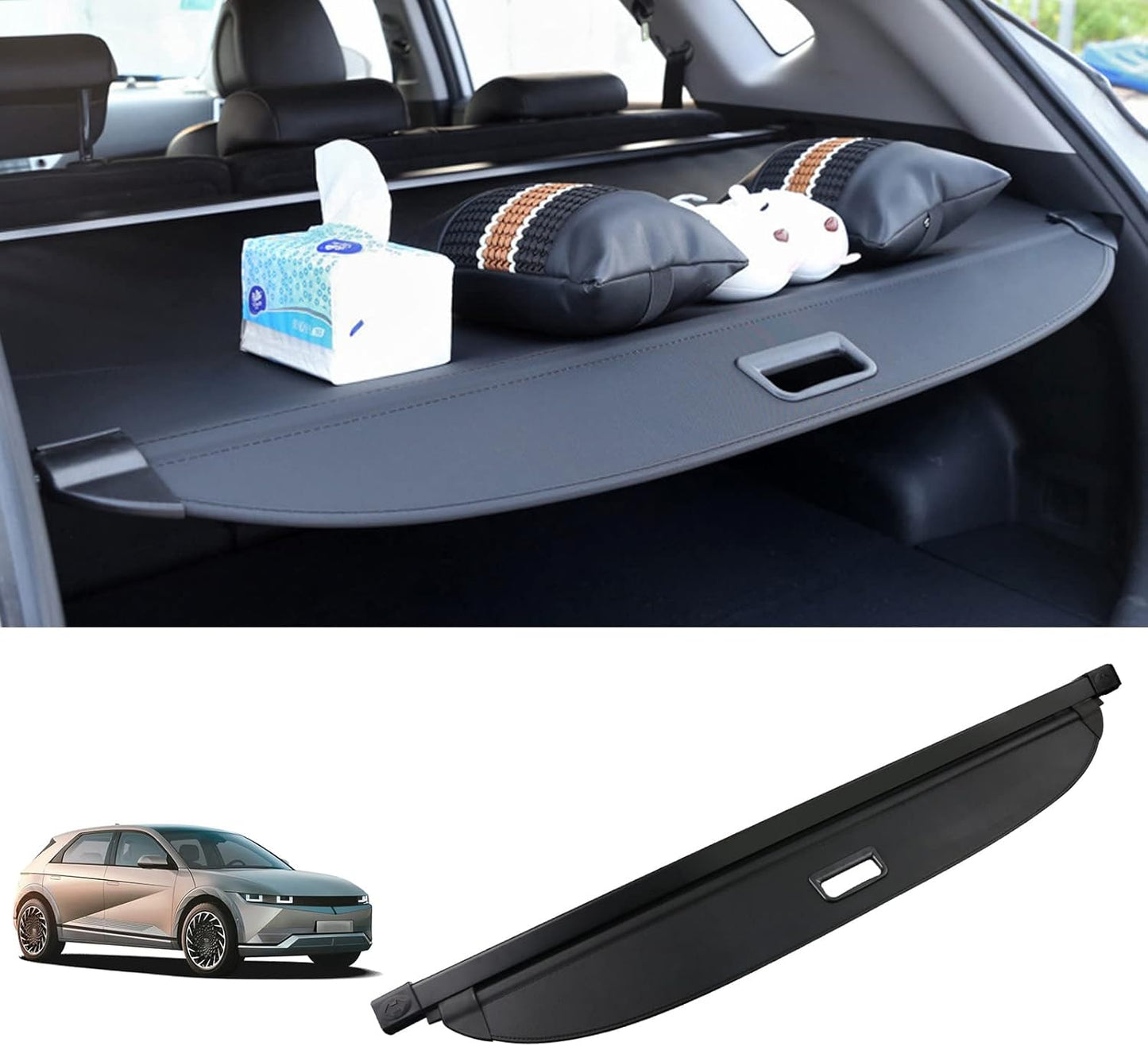 For Hyundai Ioniq 5 Cargo Cover Trunk Cover -  Retractable Cargo Cover for Hyundai Ioniq 5 2025 Accessories 2022 2023 2024 Trunk Security Shade Luggage Security Shield Shade