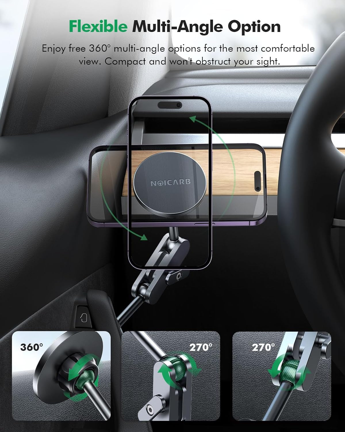 Mag-Safe Door-Install Phone Holder, Compatible with Model Y (2019-2024) & Model 3 (2017-2023), Magnetic Car Phone Mount for Iphone 16/15/14/13/12, Accessories for Tesla Model Y and Model 3