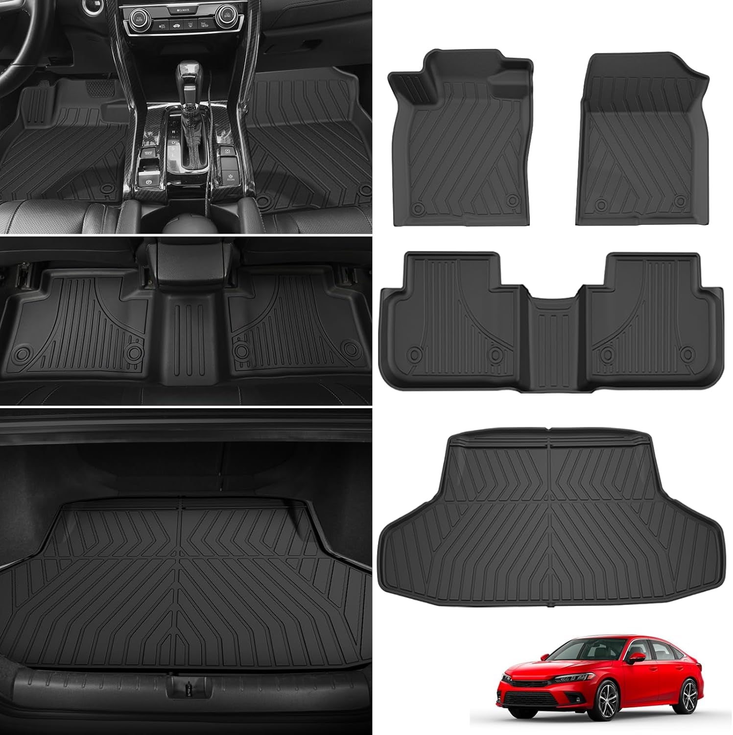 Cargo Liner & Backrest Mat Fit for Honda Prologue 2024 2025: Cargo Mat with Backrest Mat behind 2Nd Row Back Seat Protector - All Weather Protection Trunk Mat with Back Seat Cover Prologue Accessories