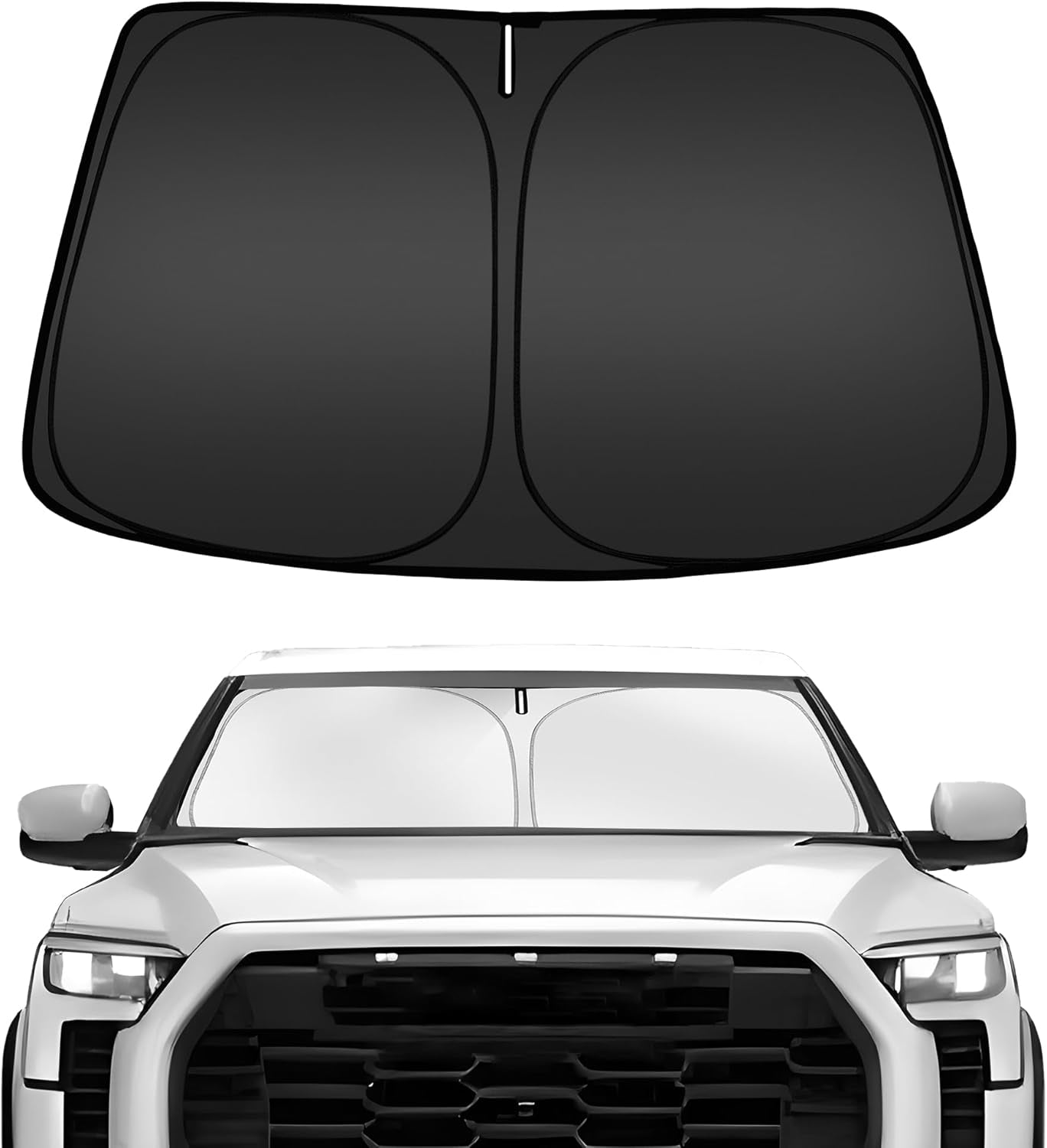 Windshield Sun Shade for Chevrolet Chevy Silverado EV 2024-2025, Custom Fit Foldable Front Window Sunshade Sun Visor Protector, Block UV Rays Keep Your Car Cooler