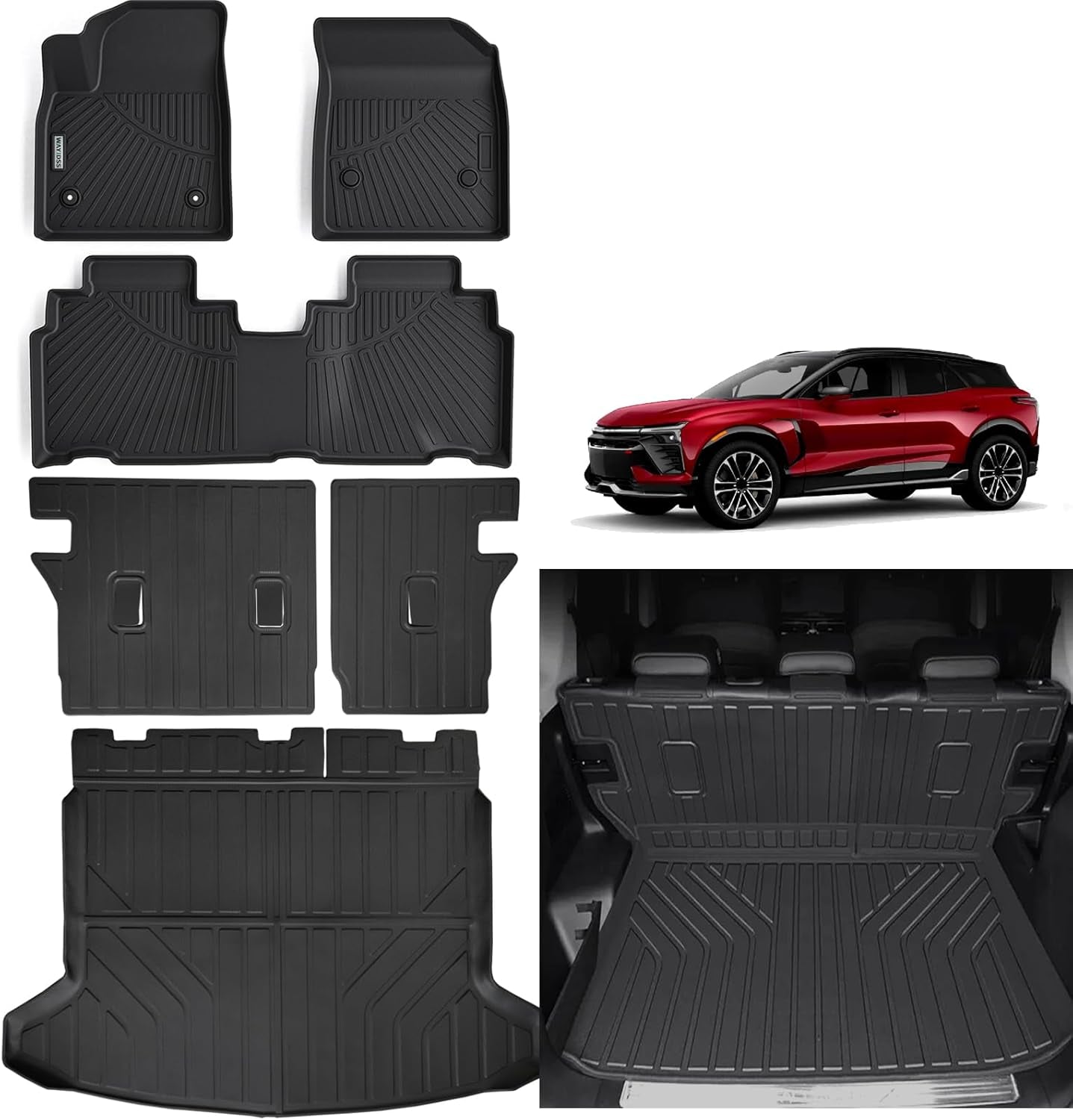 Floor Mats & Cargo Liners for 2024 Honda Prologue,Tpe All Weather Protection 1St & 2Nd Row Car Floor Liners with Trunk Mat Accessories for Honda Prologue-Black