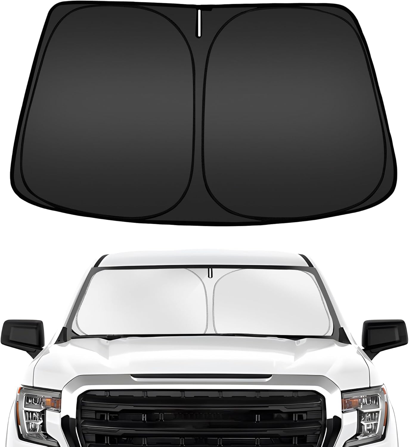 Windshield Sun Shade for Chevrolet Chevy Silverado EV 2024-2025, Custom Fit Foldable Front Window Sunshade Sun Visor Protector, Block UV Rays Keep Your Car Cooler