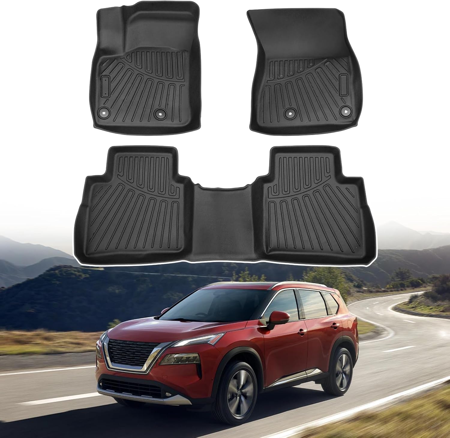 Floor Mats for 2022-2025 Hyundai Ioniq 5 Limited Only (With Sliding Console) Accessories Liner Set TPE 3D Car Mats All-Weather Custom Fit Floor Liners