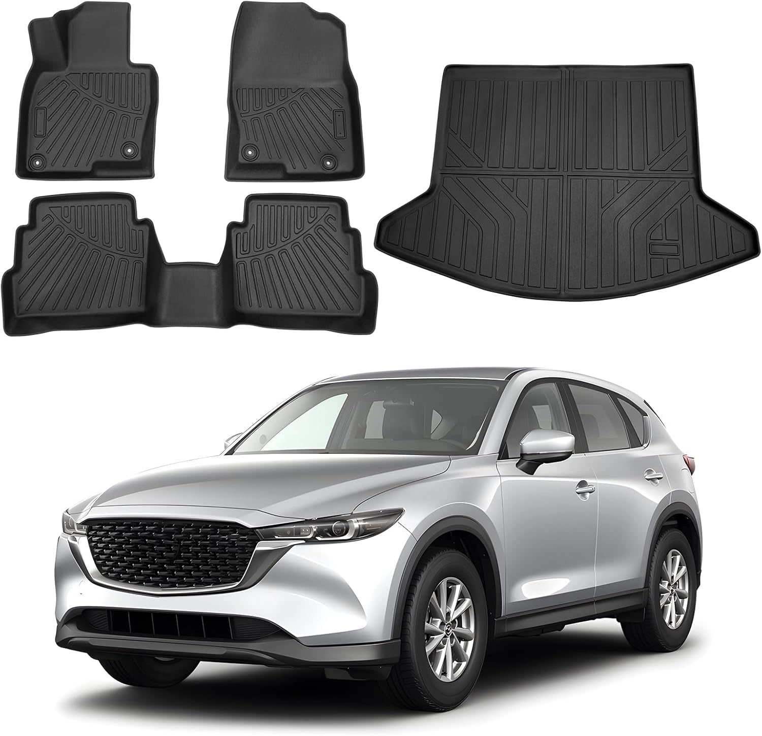 Floor Mats for 2022-2025 Hyundai Ioniq 5 Limited Only (With Sliding Console) Accessories Liner Set TPE 3D Car Mats All-Weather Custom Fit Floor Liners