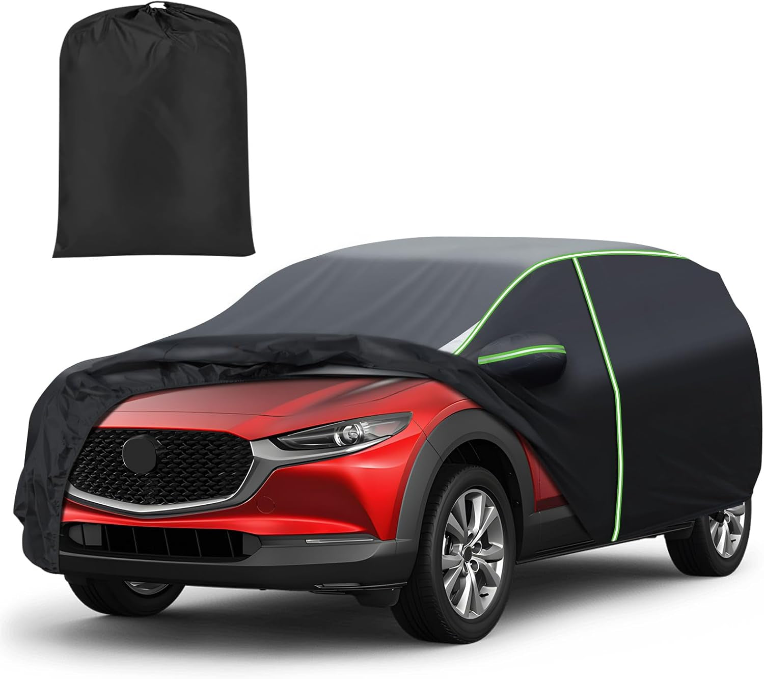 Car Cover for Kia EV9 2024, Full Car Cover All Weather Car Covers for EV9, Waterproof Outdoor Cover with Zipper Door Reflective Strips