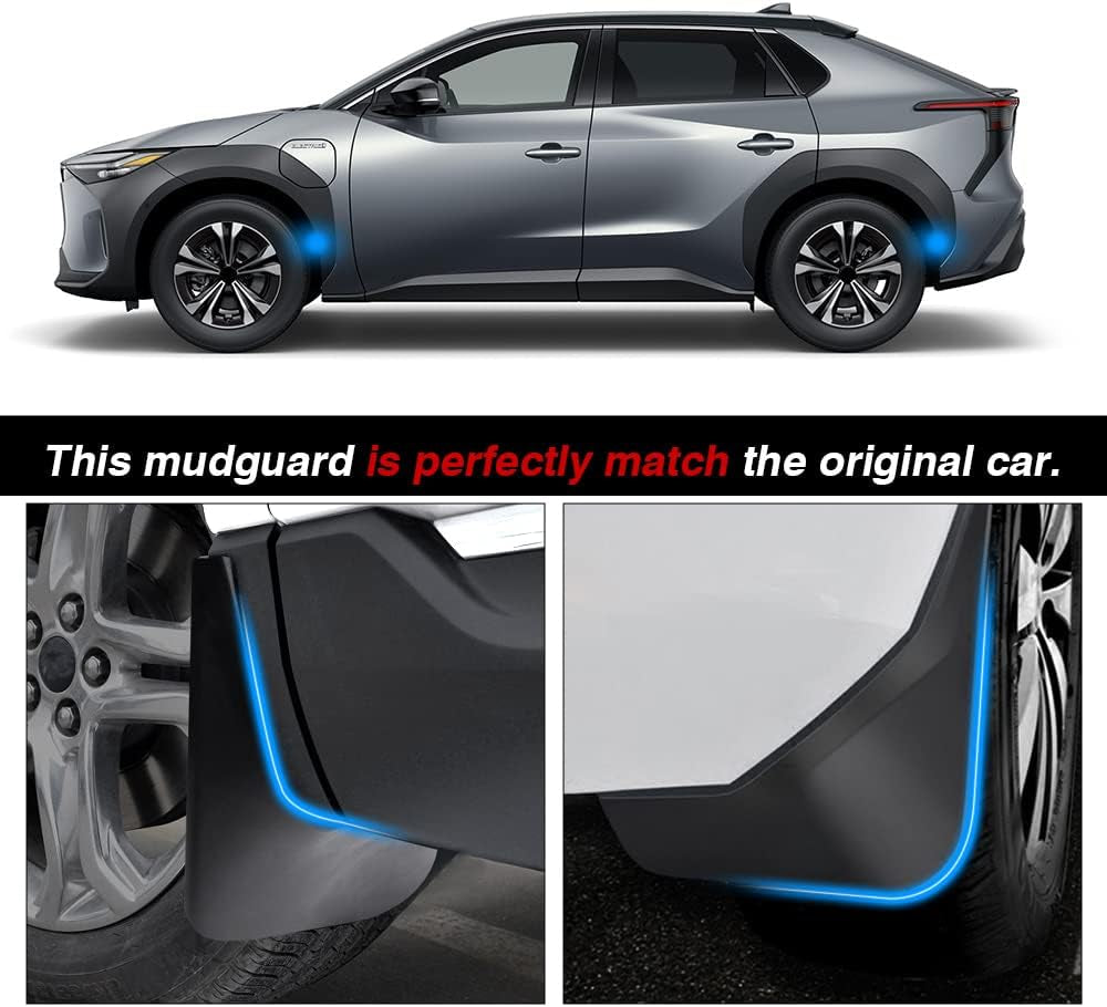 Mud Flaps Splash Guards for 2023 2024 2025 Bz4X /Subaru Solterra Accessories Mudflap Fender Flares Front and Rear Mud Guard Set 4PCS