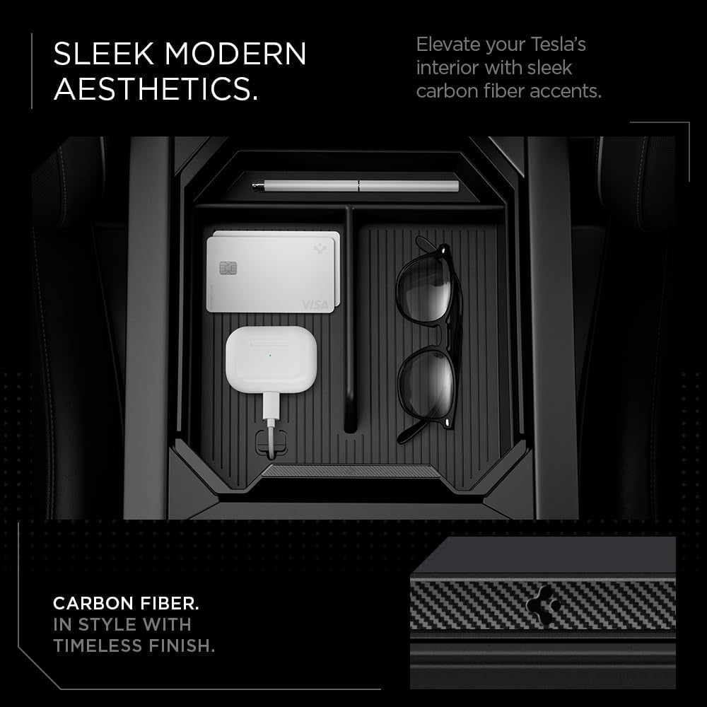 Center Console Organizer Tray(Carbon Edition) Designed for Tesla Cybertruck Accessories 2025/2024 (TOP)