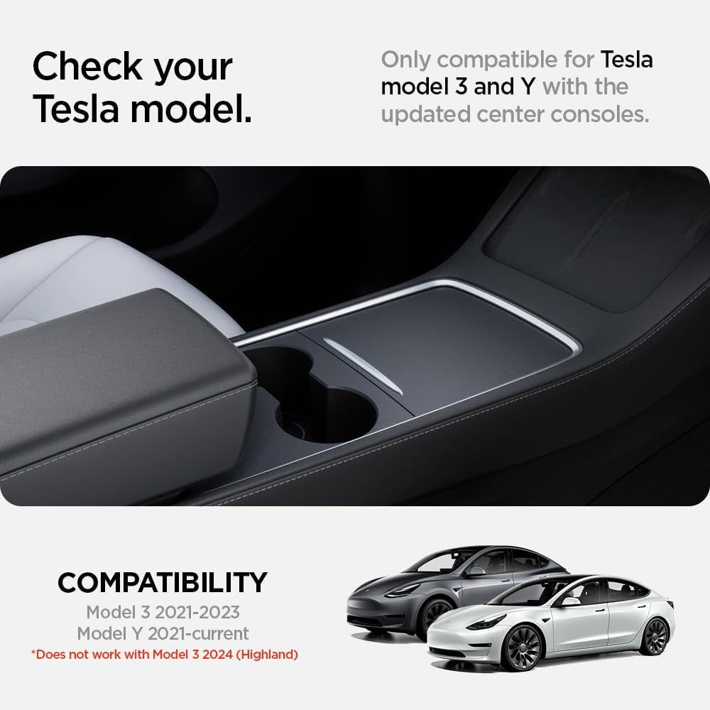 Center Console Organizer Tray(Carbon Edition) Designed for Tesla Model 3/Y with Smooth Slide Technology 2024/2023/2022 [Not Compatible with Model 3 2025/2024]