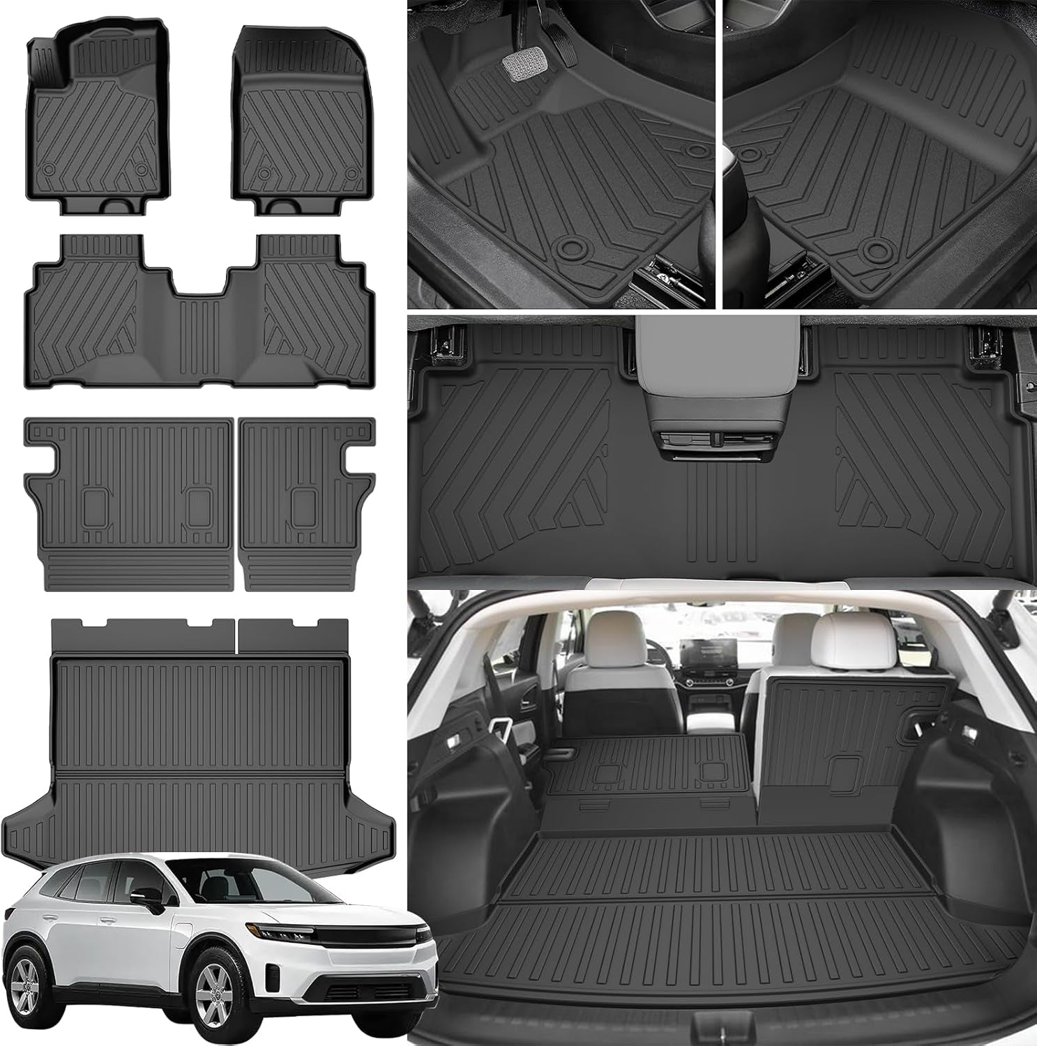 Cargo Liner & Backrest Mat Fit for Honda Prologue 2024 2025: Cargo Mat with Backrest Mat behind 2Nd Row Back Seat Protector - All Weather Protection Trunk Mat with Back Seat Cover Prologue Accessories