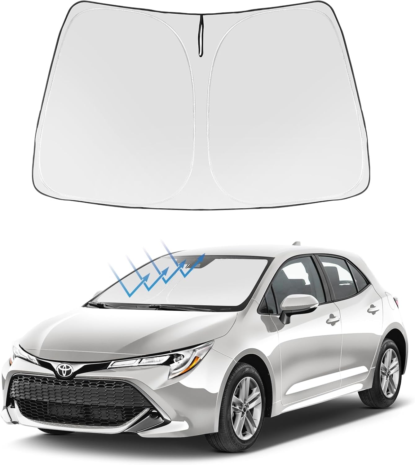 2025 Upgrade Front Windshield Sun Shade Foldable Sunshade Protector Custom Fit 2023-2024 2025 Toyota Bz4X Accessories