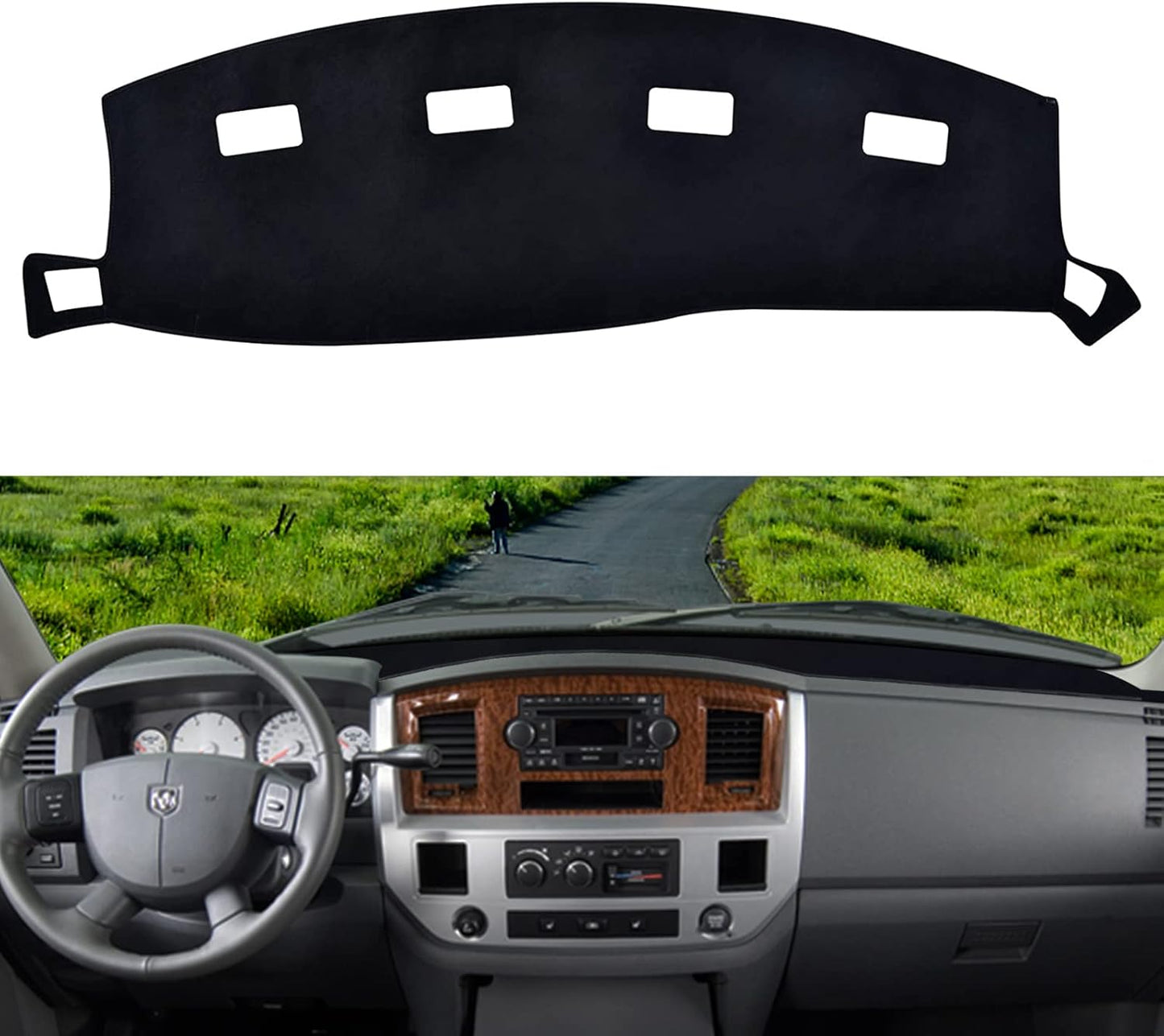 Dashboard Cover Mat Custom Fit for 2021-2024 Ford Mustang Mach-E Dash Cover Nonslip Dash Mat Protector Sunshade No Glare Black