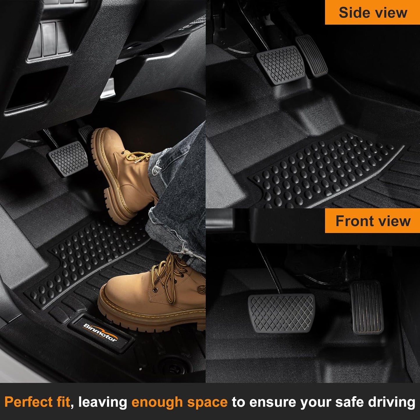 -All Weather Floor Mats & Cargo Liner for Hyundai Ioniq 6 2023 2024, 4PCS, All Season Heavy Duty Car Floor Liners，Waterproof Easy to Clean Automotive Ioniq 6 Accessories Black