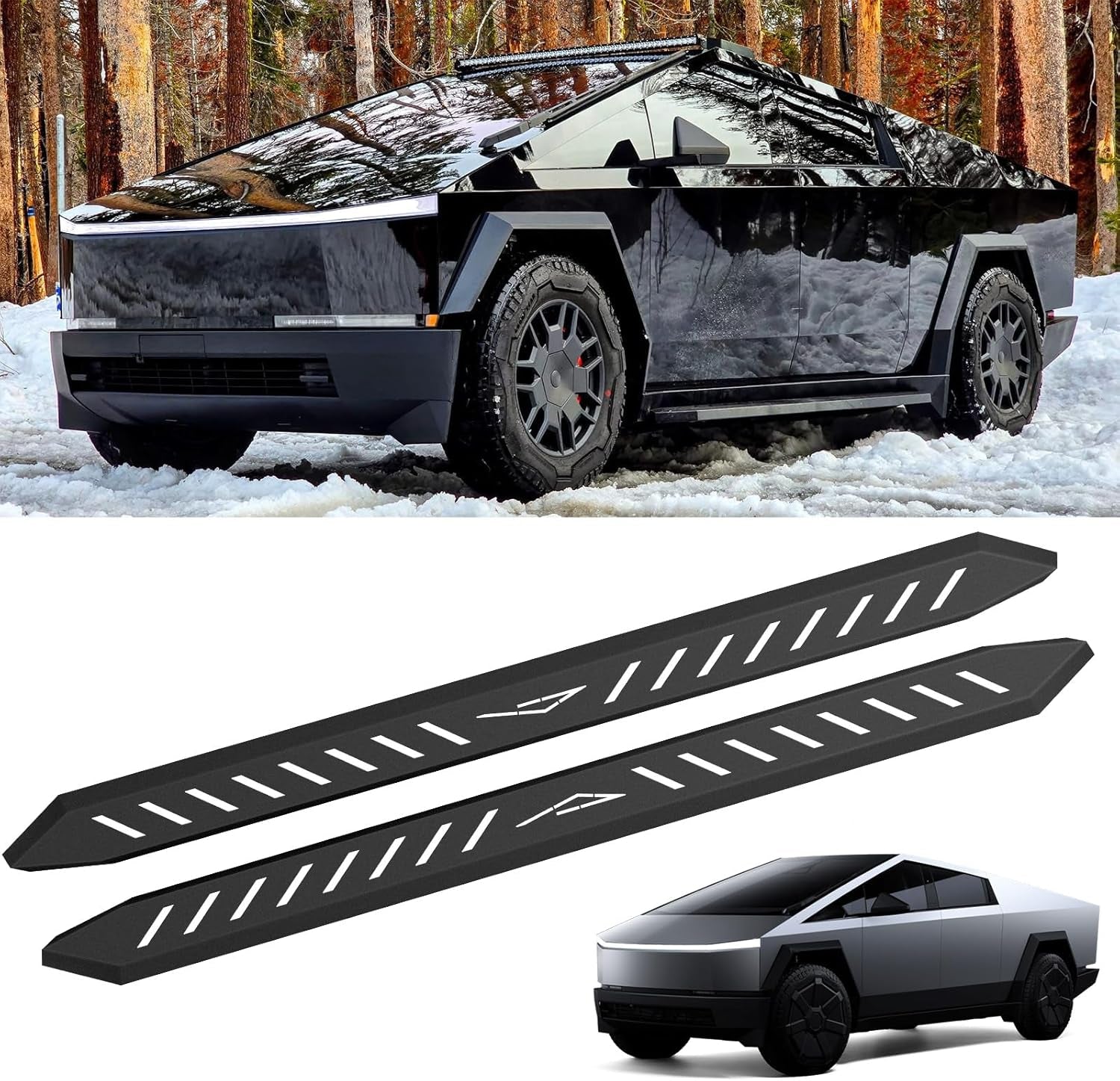 Cybertruck Accessories Running Boards Side Steps Exterior Brackets Nerf Bars for Tesla Cybertruck 2 PCS