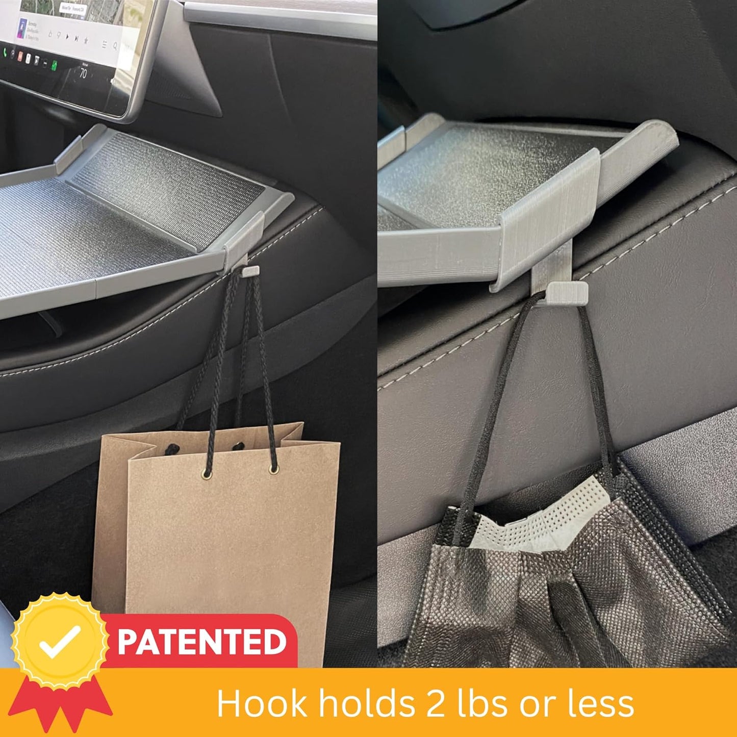 Tesla Model Y Model 3 Accessories 2020 to 2024, Car Eating Food Table Alset Tray, Center Console Organizer, for Autopilot, Road Trips. Anti-Slip Mat for Stability. (Tray ONLY)