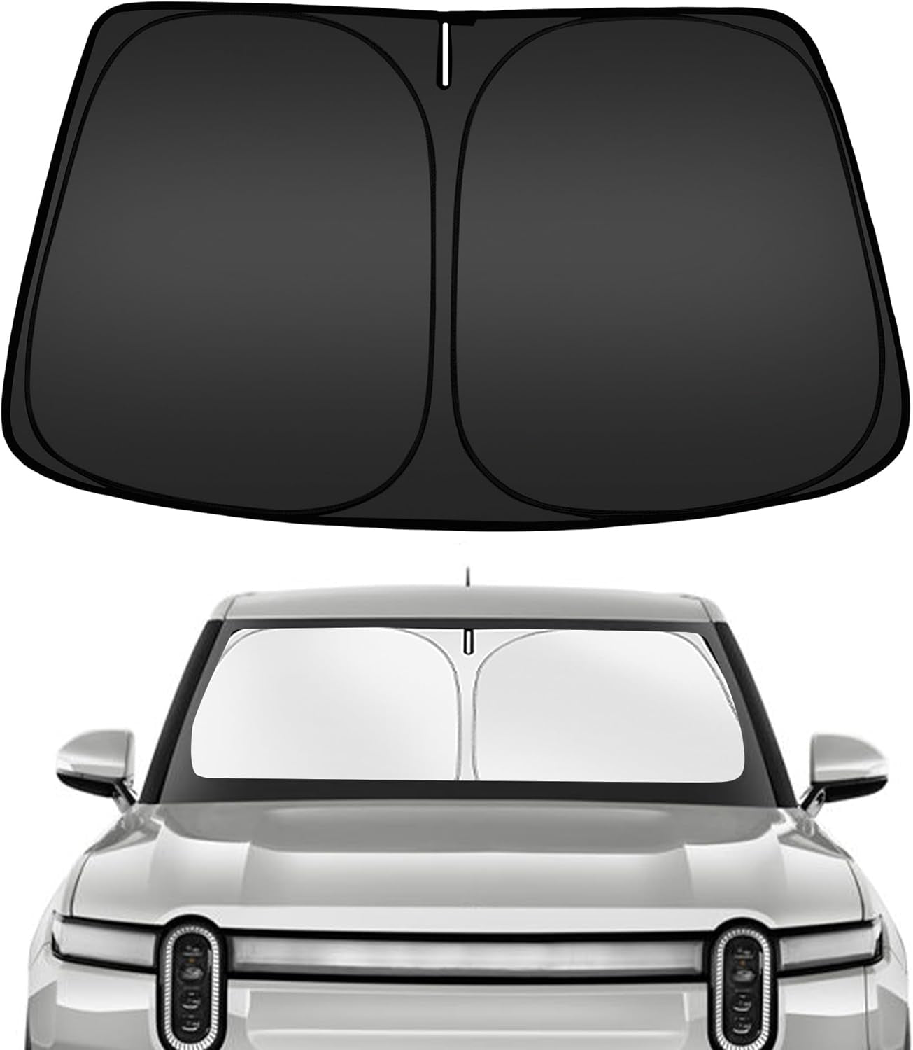 Windshield Sun Shade for Chevrolet Chevy Silverado EV 2024-2025, Custom Fit Foldable Front Window Sunshade Sun Visor Protector, Block UV Rays Keep Your Car Cooler