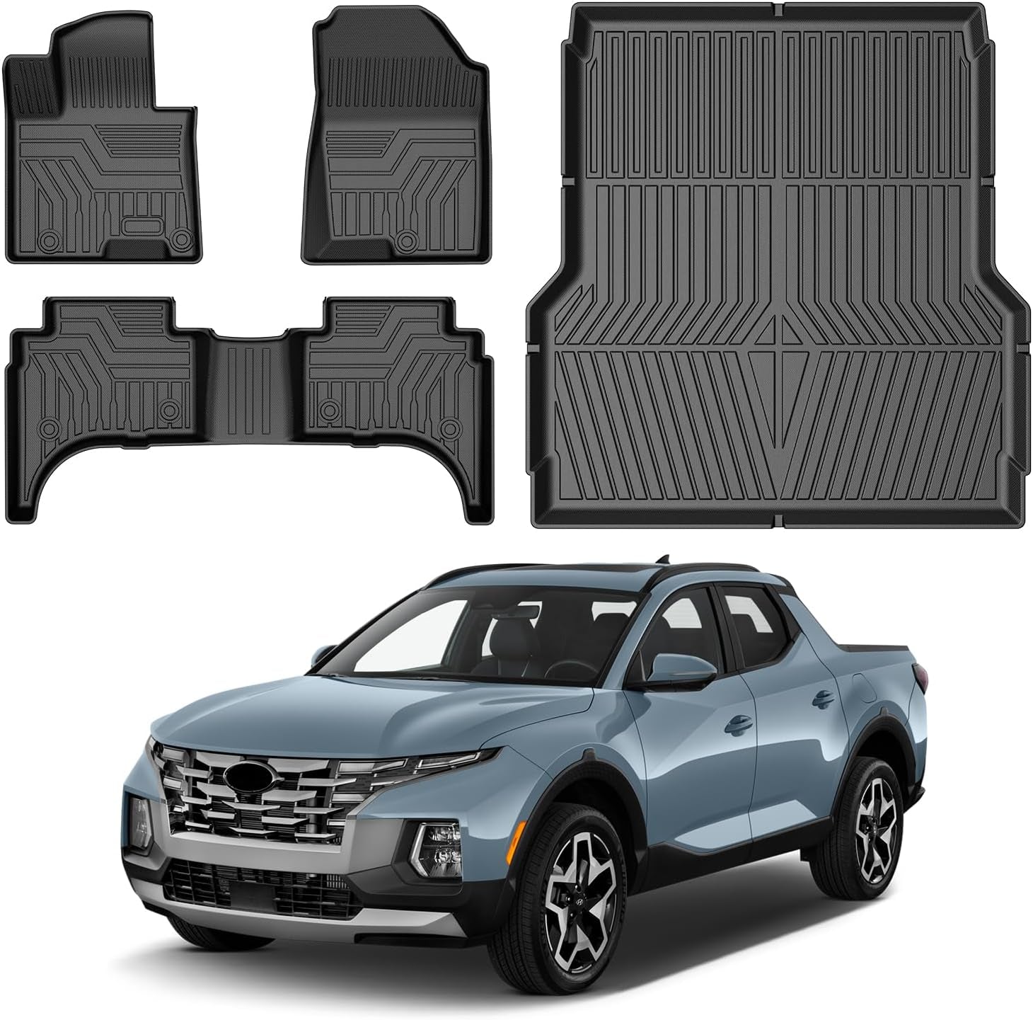 Floor Mats for 2022-2025 Hyundai Ioniq 5 Limited Only (With Sliding Console) Accessories Liner Set TPE 3D Car Mats All-Weather Custom Fit Floor Liners