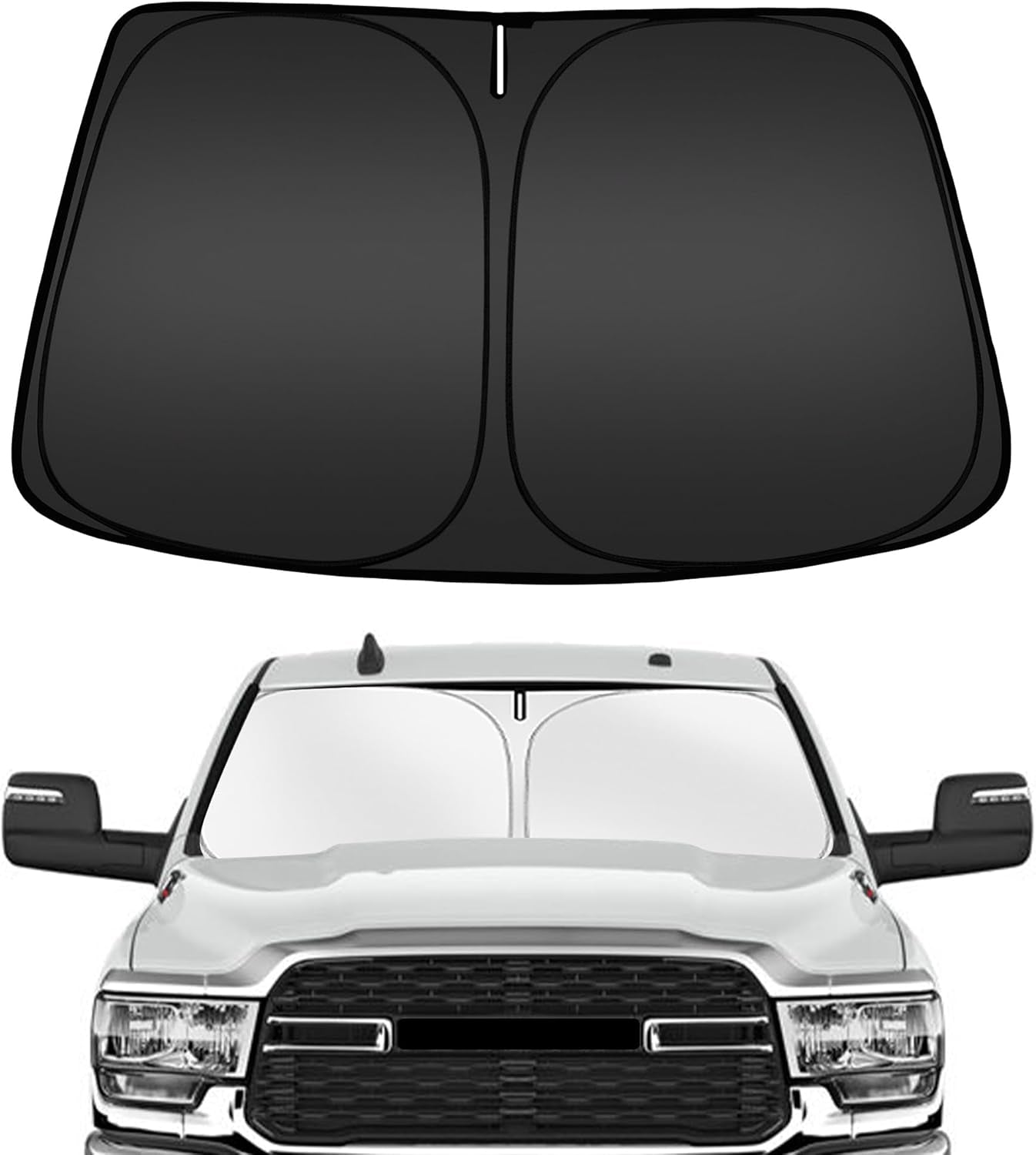 Windshield Sun Shade for Chevrolet Chevy Silverado EV 2024-2025, Custom Fit Foldable Front Window Sunshade Sun Visor Protector, Block UV Rays Keep Your Car Cooler