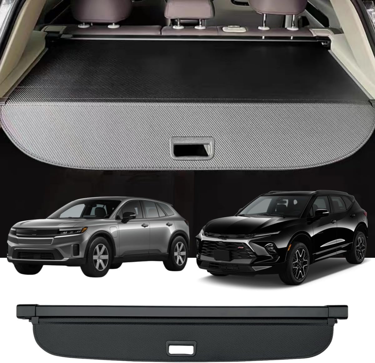 Retractable Cargo Cover Compatible with Honda Prologue 2024 2025, for Chevy Blazer EV Rear Cargo Privacy Screen Car Trunk Luggage Security Shade Shield