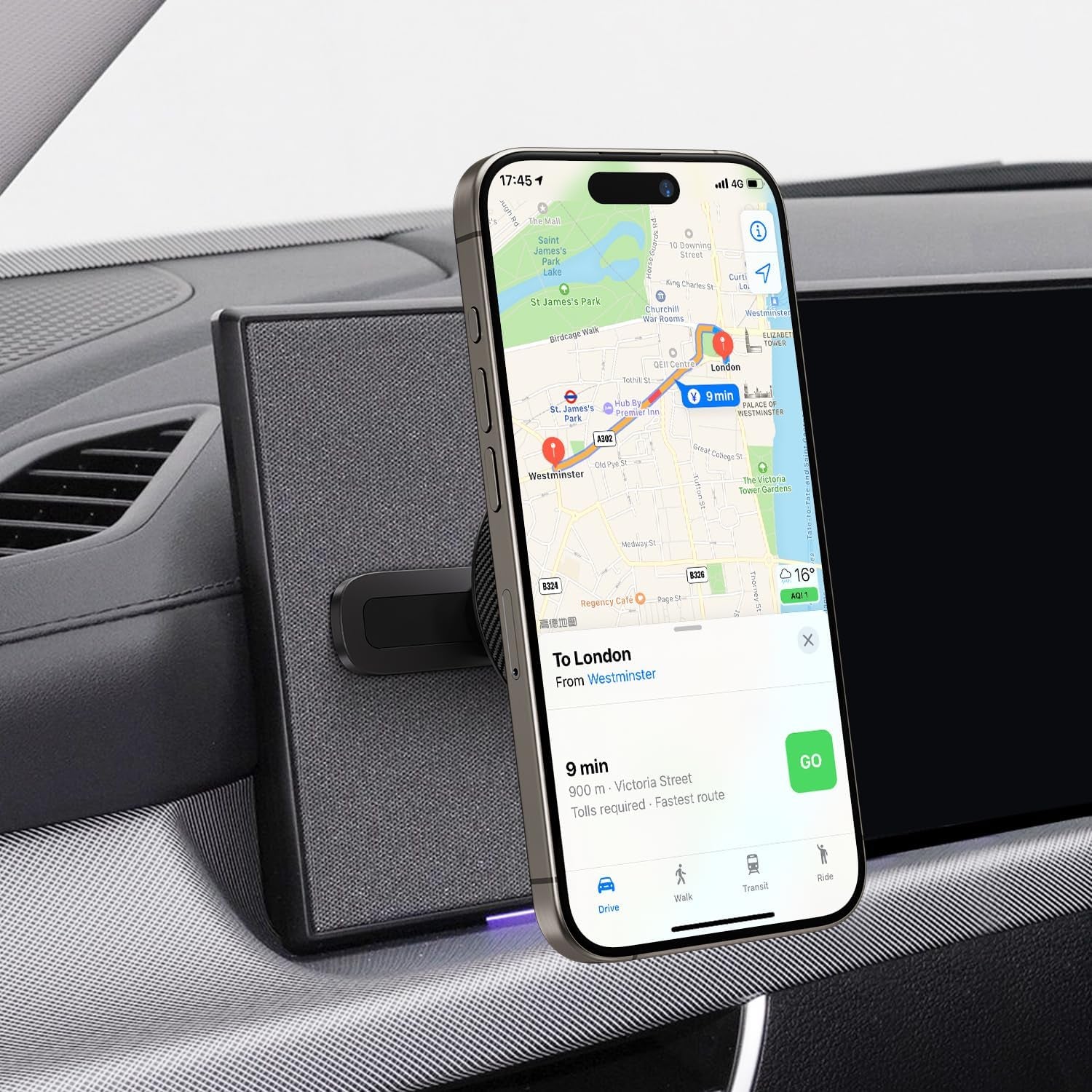 Designed for Hyundai Ioniq 5 Phone Mount, Magnetically Attaches to Metallic Dashboard for 2024 Hyundai Sonata, Kona & Loniq5 2024 2023 2022 [Compatible with Magsafe]