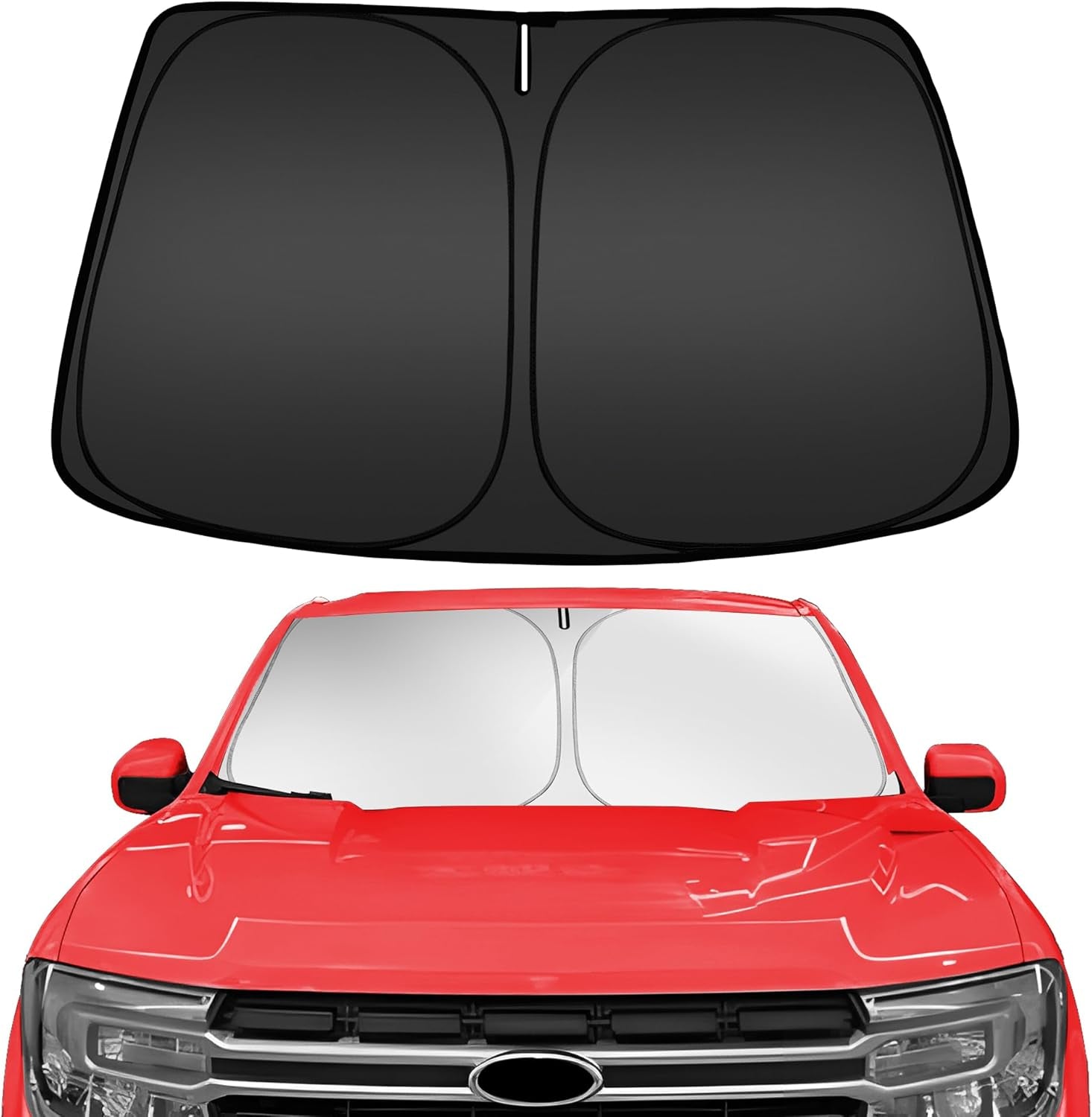 Windshield Sun Shade for Chevrolet Chevy Silverado EV 2024-2025, Custom Fit Foldable Front Window Sunshade Sun Visor Protector, Block UV Rays Keep Your Car Cooler