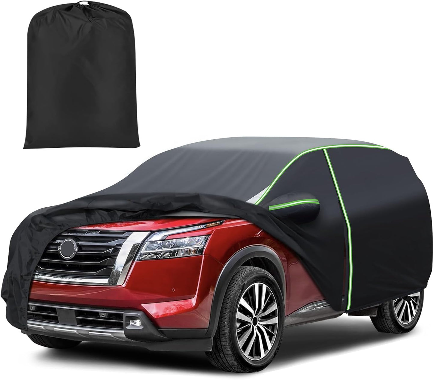 Car Cover for Kia EV9 2024, Full Car Cover All Weather Car Covers for EV9, Waterproof Outdoor Cover with Zipper Door Reflective Strips