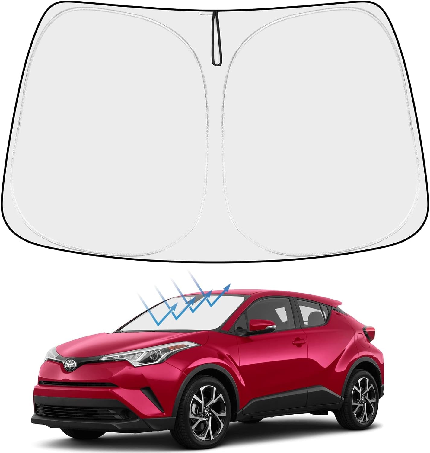 2025 Upgrade Front Windshield Sun Shade Foldable Sunshade Protector Custom Fit 2023-2024 2025 Toyota Bz4X Accessories