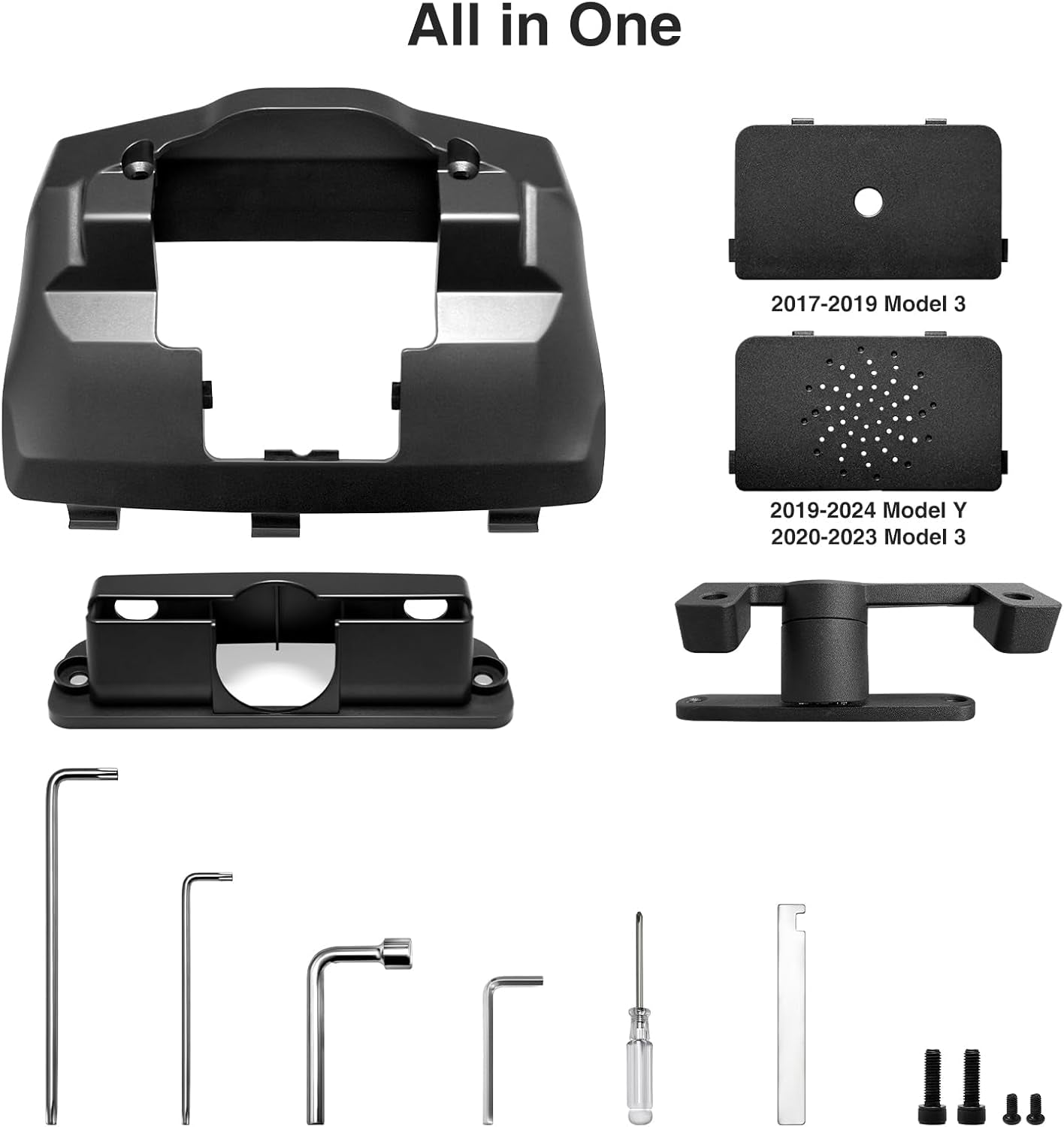 Screen Swivel Mount for Tesla Model Y 2019-2025 & Model 3 2017-2023 Left/Right 30° Up/Down 15° Rotating Four Directions Aluminium Alloy Tesla Screen Rotating Bracket