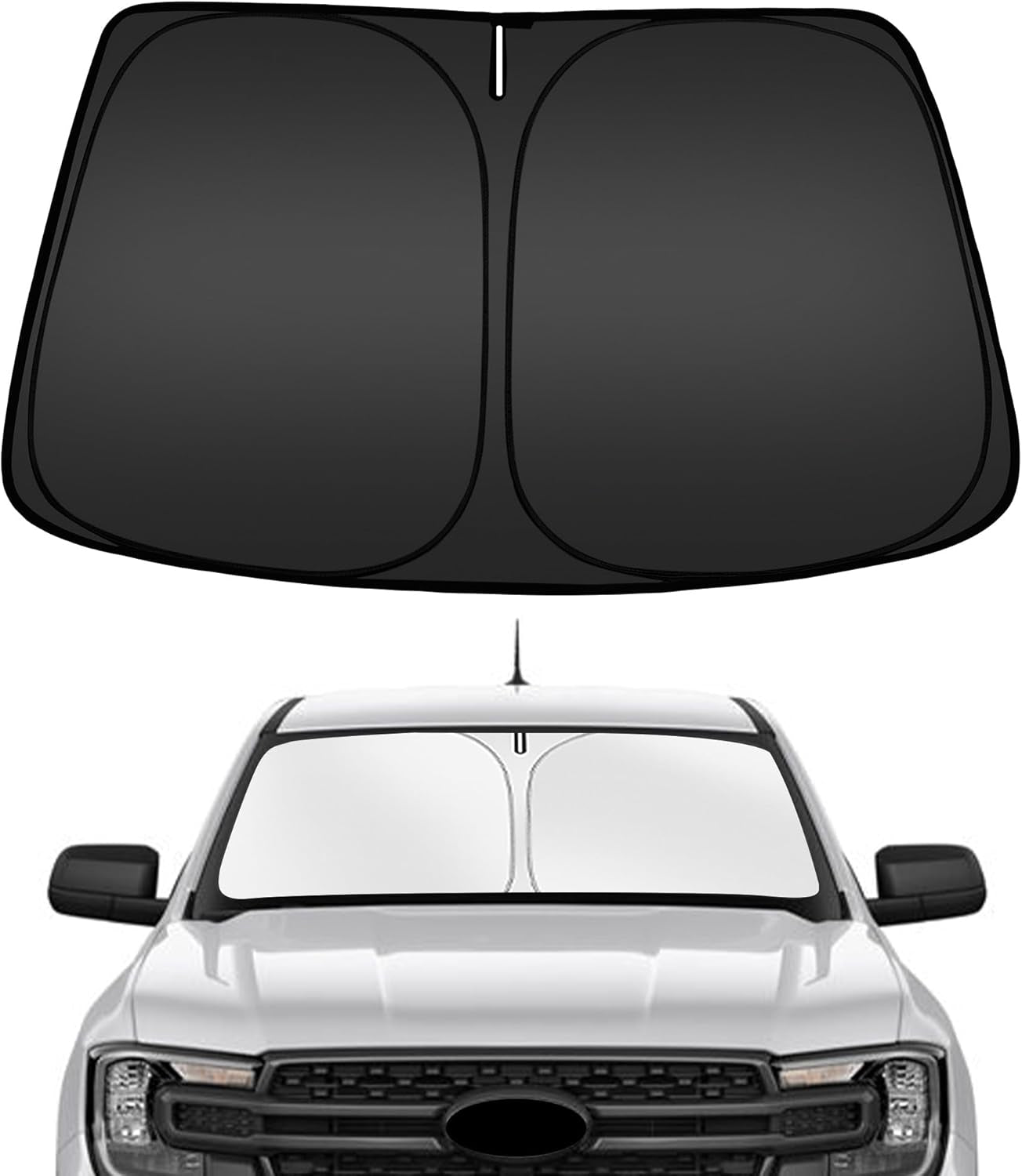 Windshield Sun Shade for Chevrolet Chevy Silverado EV 2024-2025, Custom Fit Foldable Front Window Sunshade Sun Visor Protector, Block UV Rays Keep Your Car Cooler