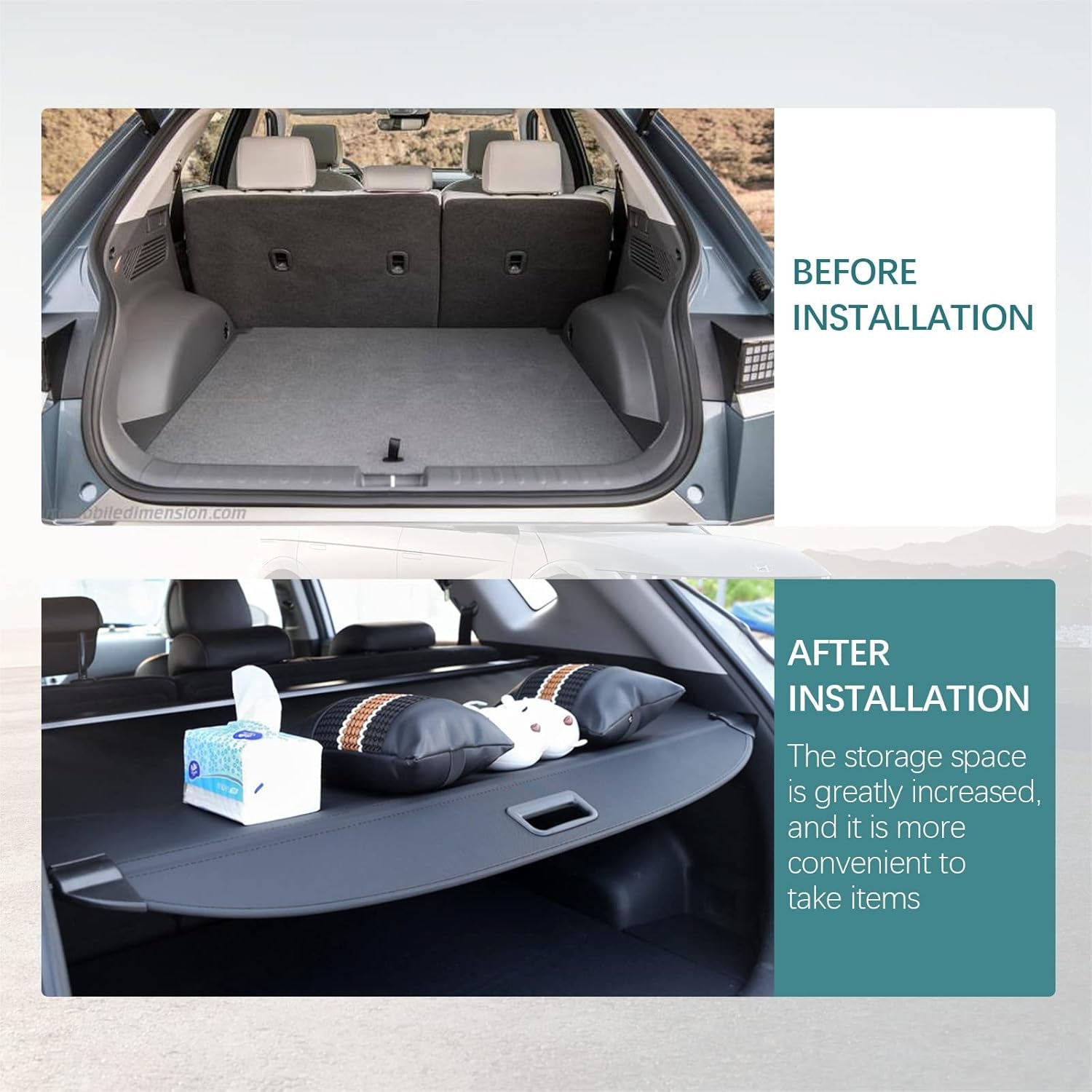 For Hyundai Ioniq 5 Cargo Cover Trunk Cover -  Retractable Cargo Cover for Hyundai Ioniq 5 2025 Accessories 2022 2023 2024 Trunk Security Shade Luggage Security Shield Shade